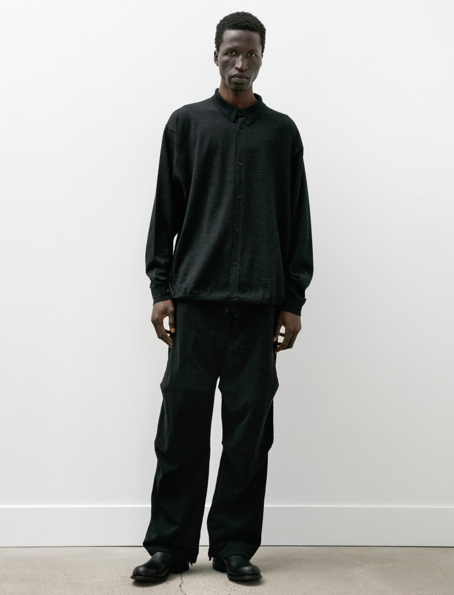 Cotton Jersey Knee-Tuck Pants Black - Image 1