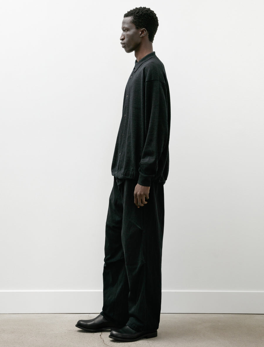 Cotton Jersey Knee-Tuck Pants Black - Image 3