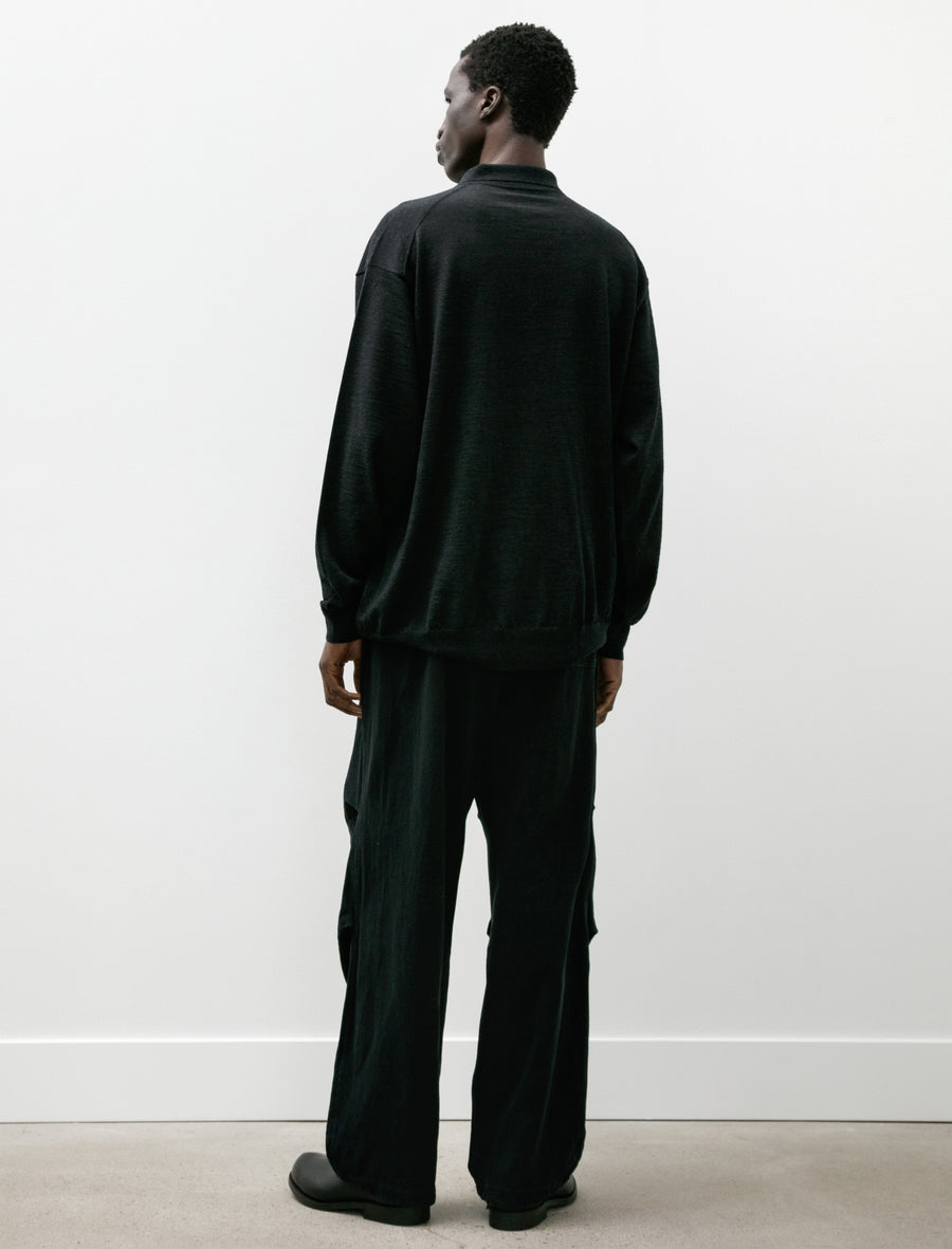 Cotton Jersey Knee-Tuck Pants Black - Image 2