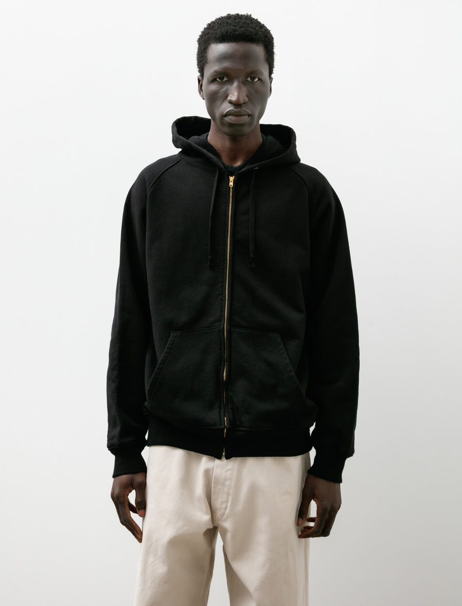 Cotton Fleece Zip Parka Black - Image 1