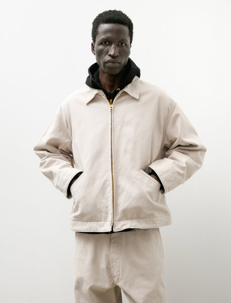 Comoli Cotton Twill Zip Short Jacket Ivory – Neighbour