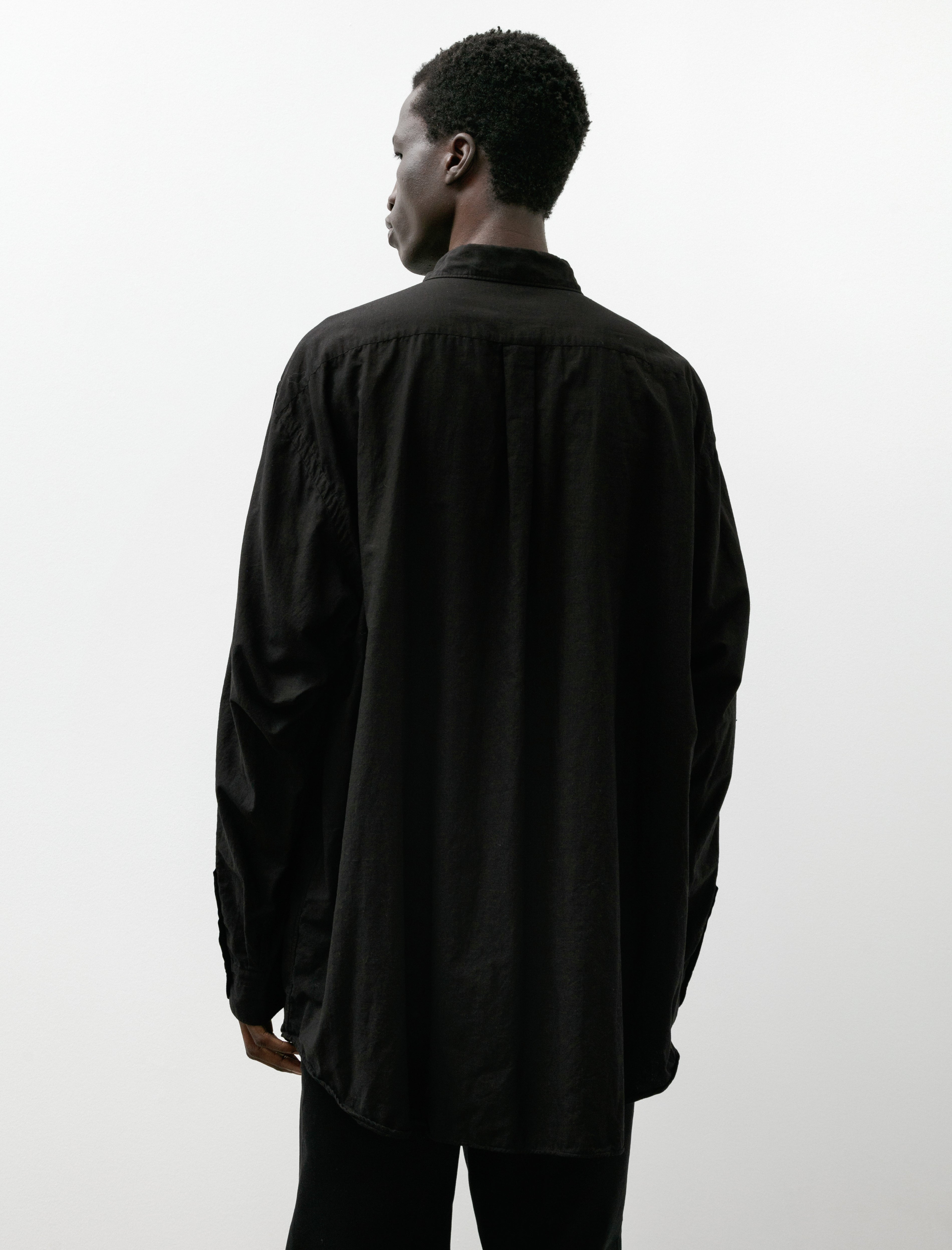 Comoli Khadi Cotton Double Layer Comoli Shirt Black