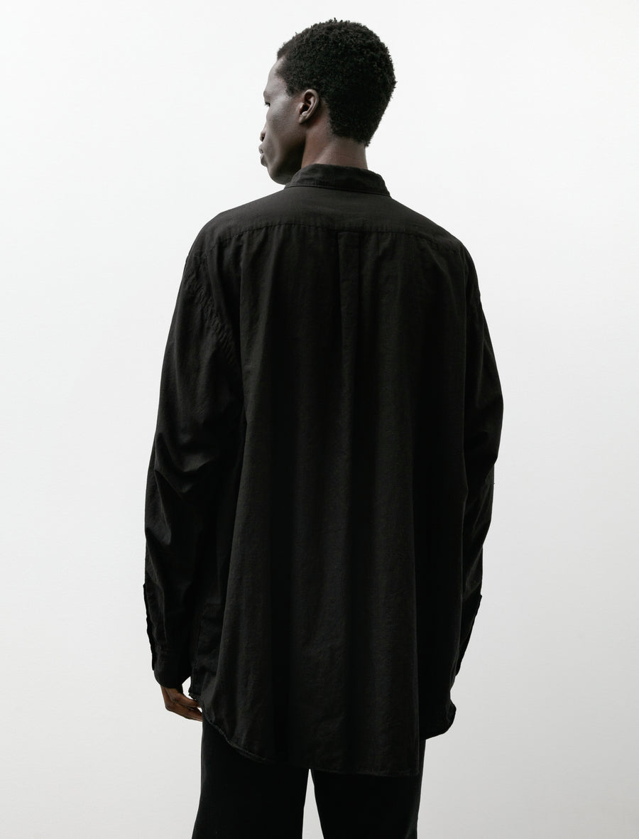 Khadi Cotton Double Layer Comoli Shirt Black - Image 2