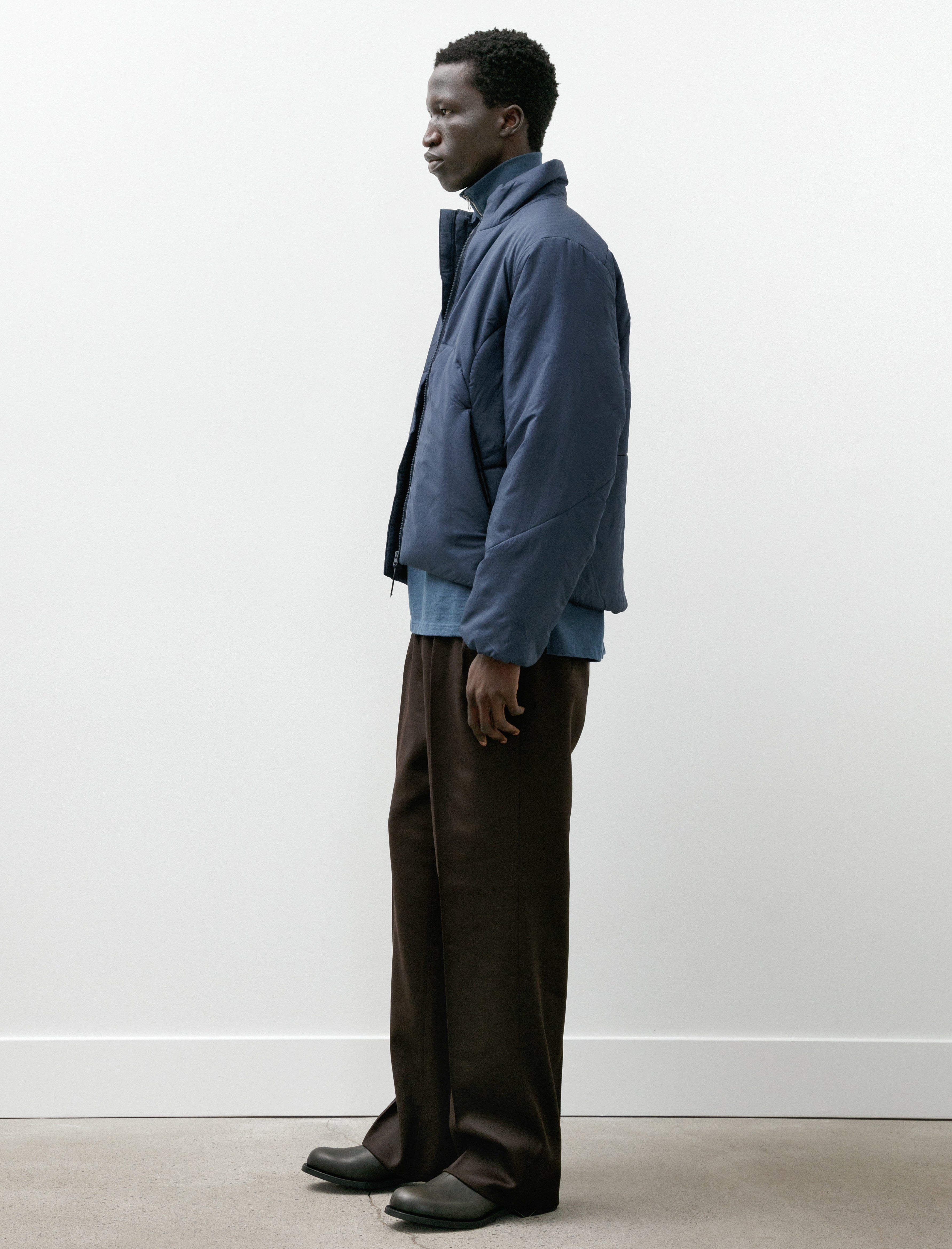 Neat Wool Tricotine Wide Brown