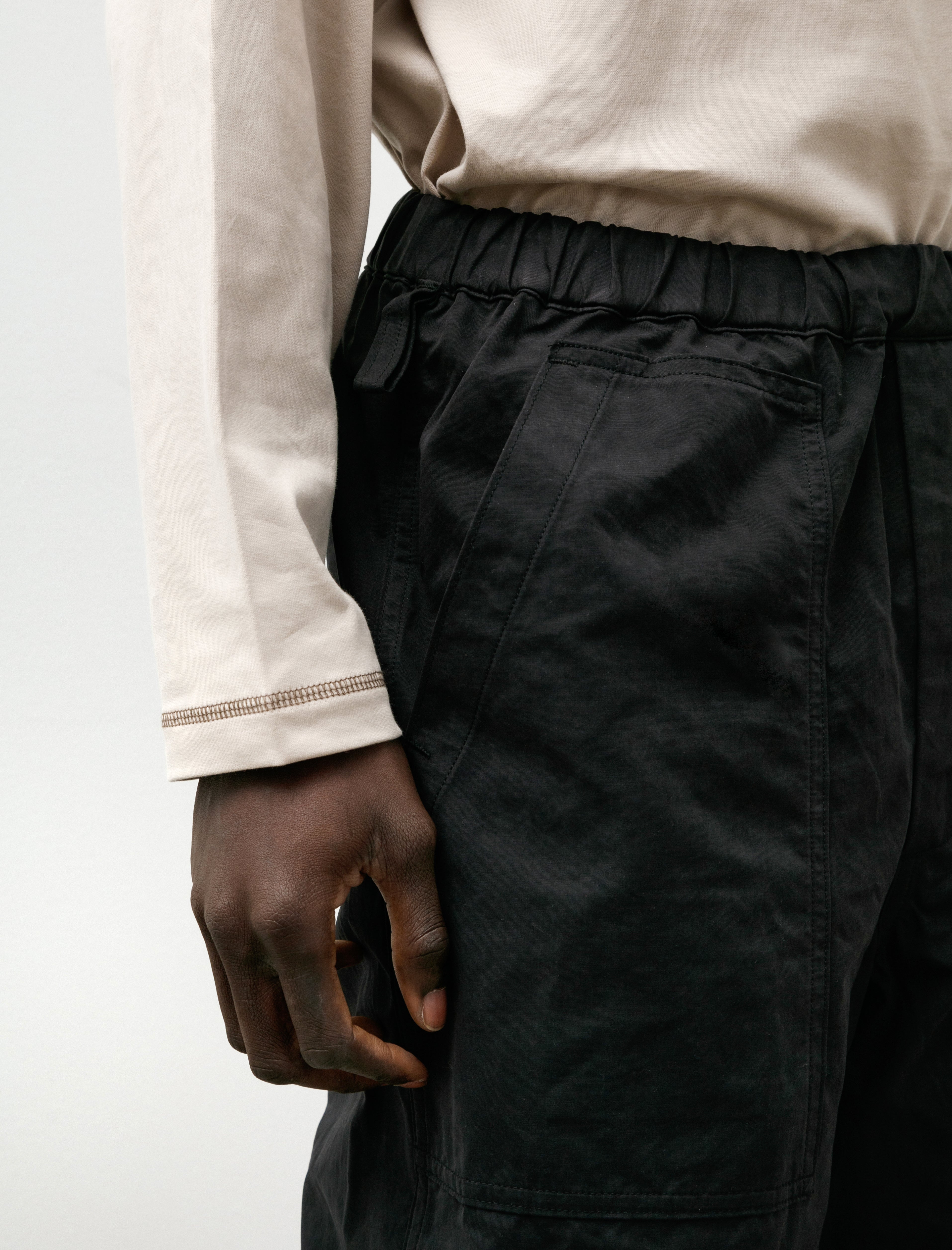Phigvel Waxed Cloth String Trousers Ink Navy