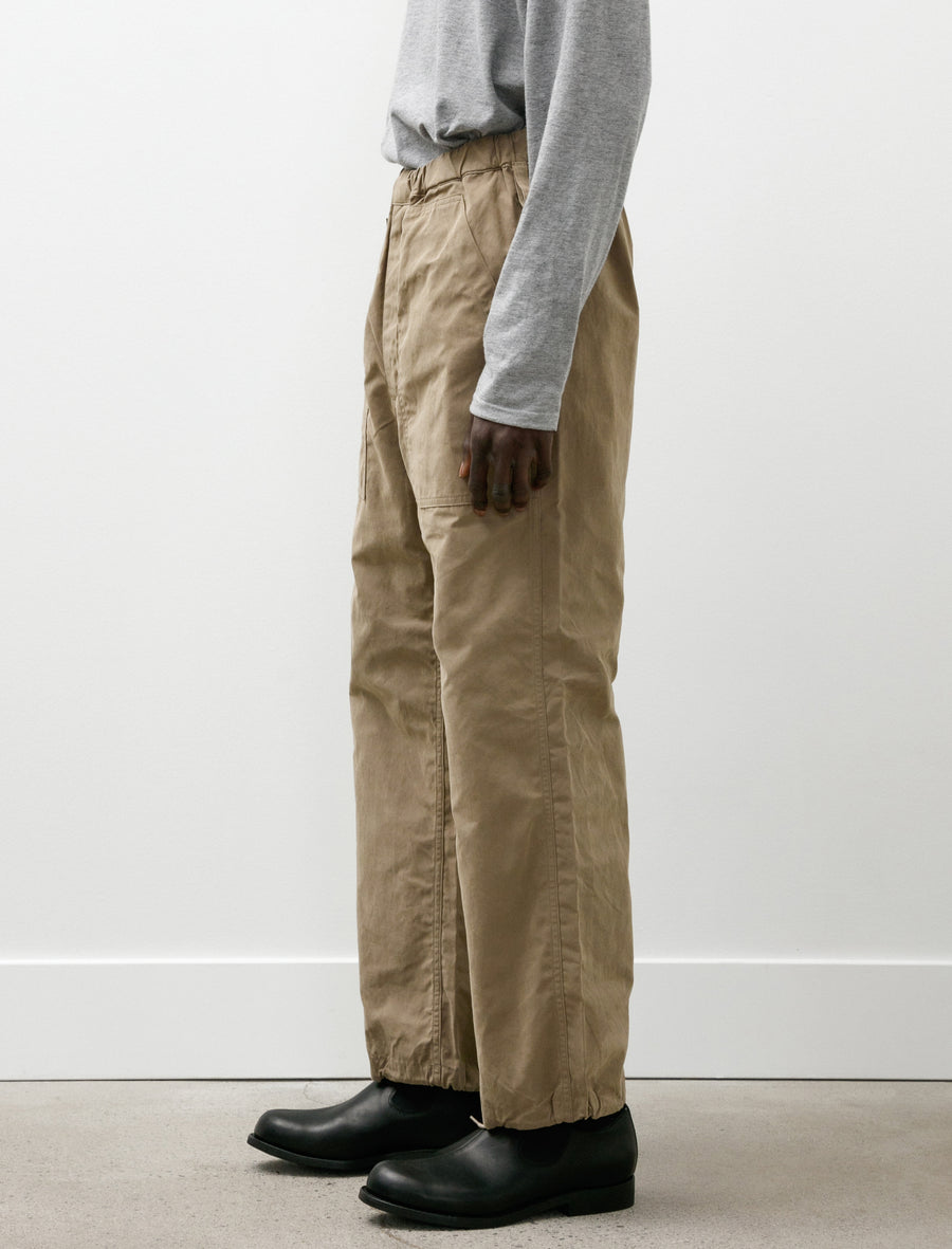 Waxed Cloth String Trousers Taupe Beige - Image 6
