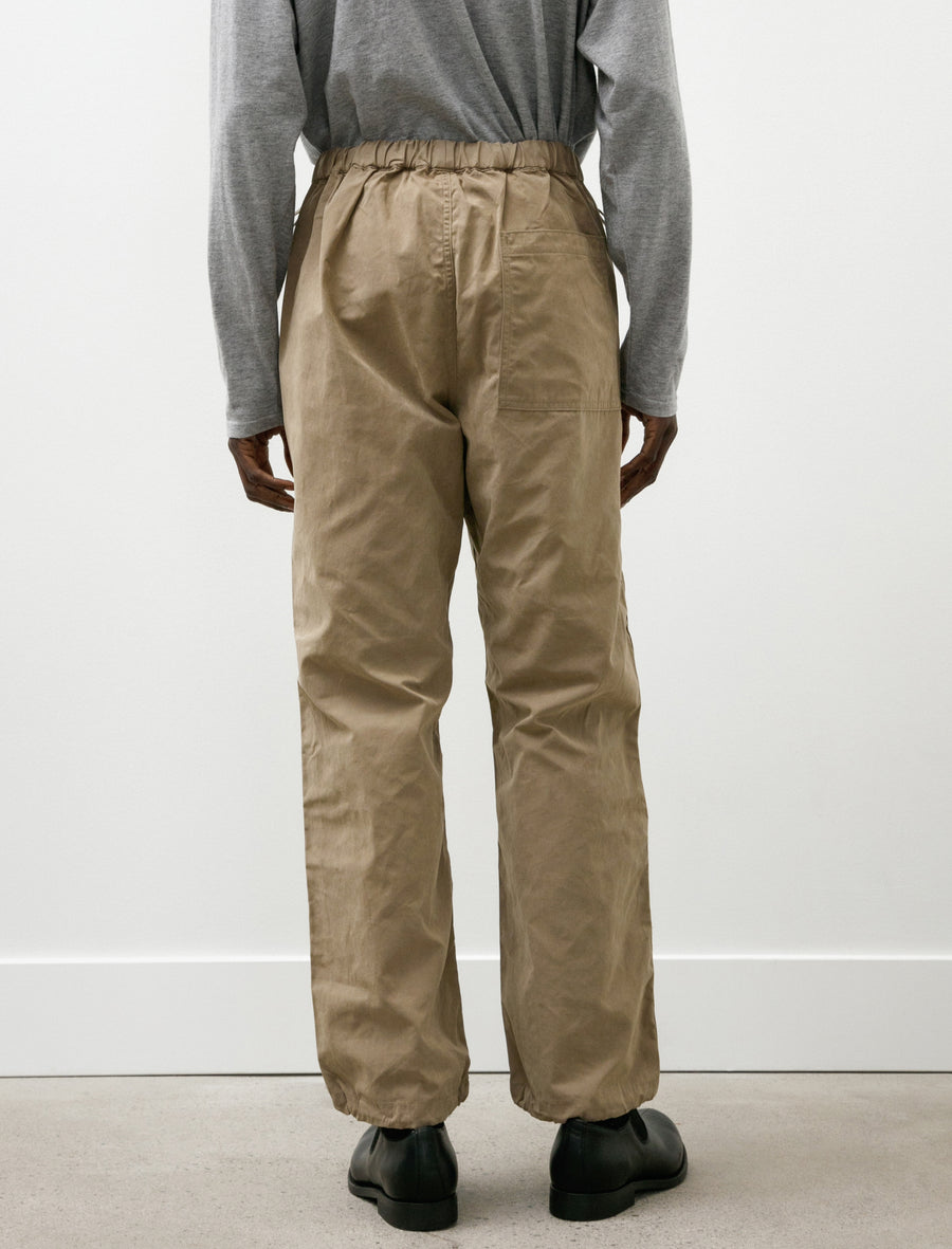 Waxed Cloth String Trousers Taupe Beige - Image 5