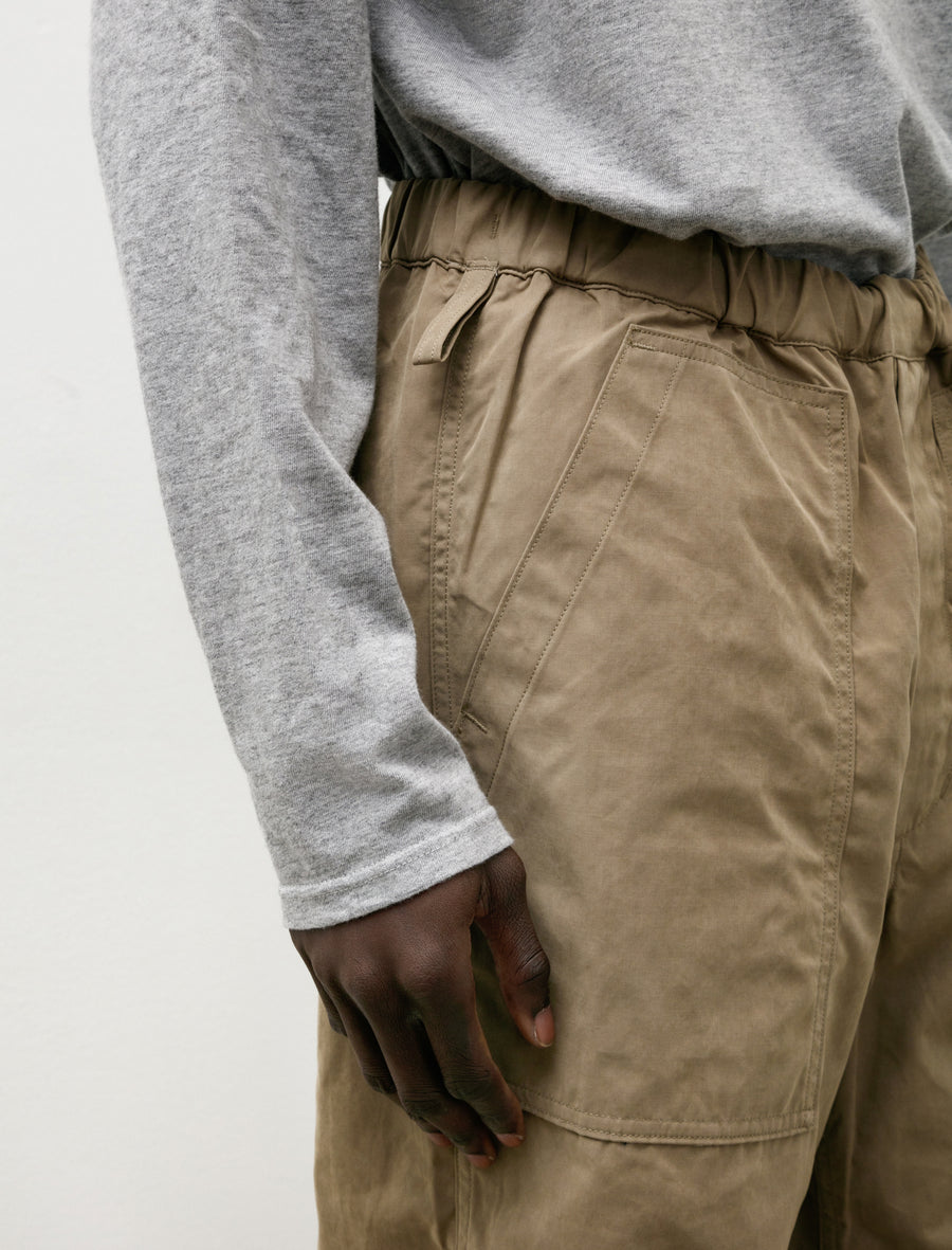 Waxed Cloth String Trousers Taupe Beige - Image 7