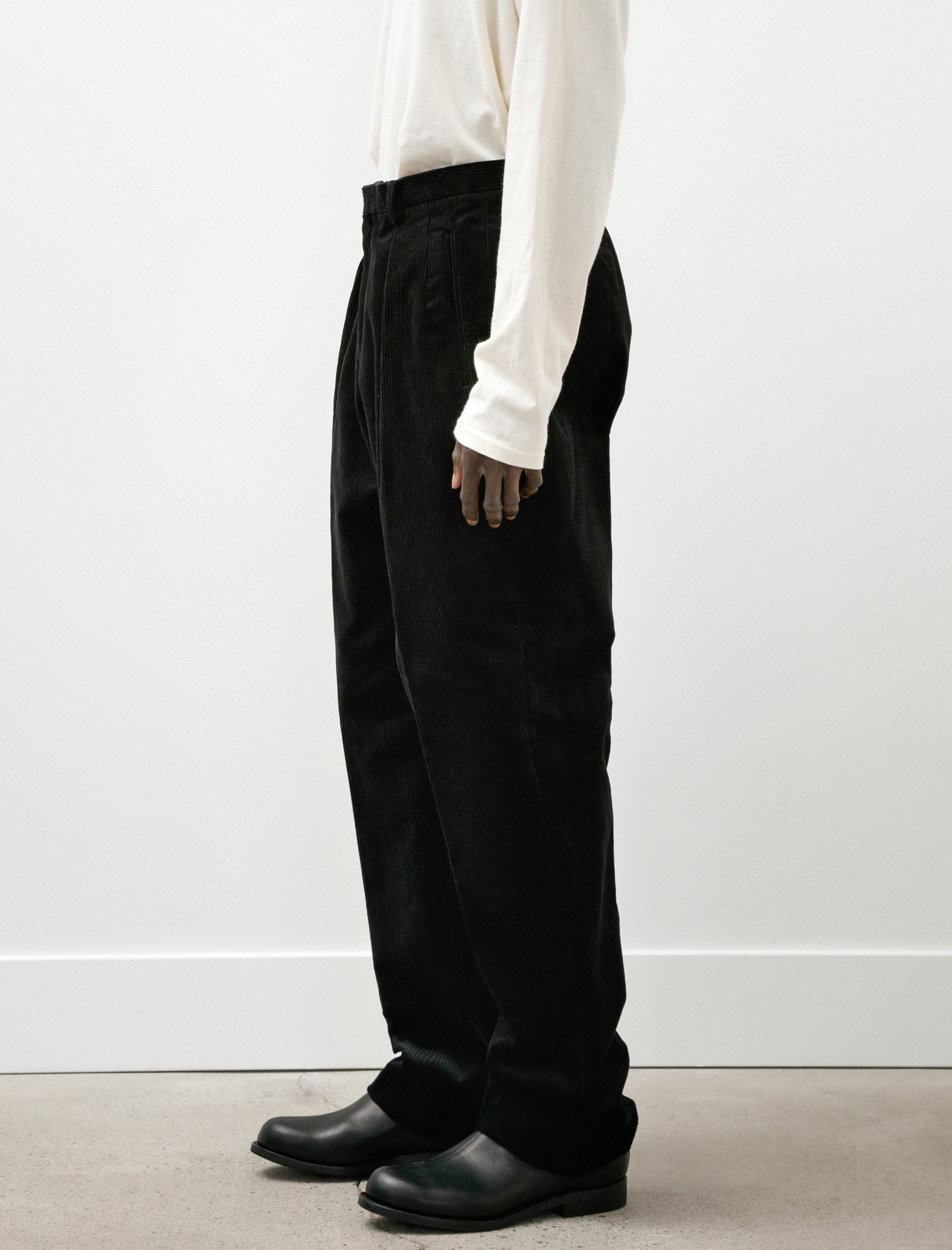 Neat High Density Corduroy Trousers Black