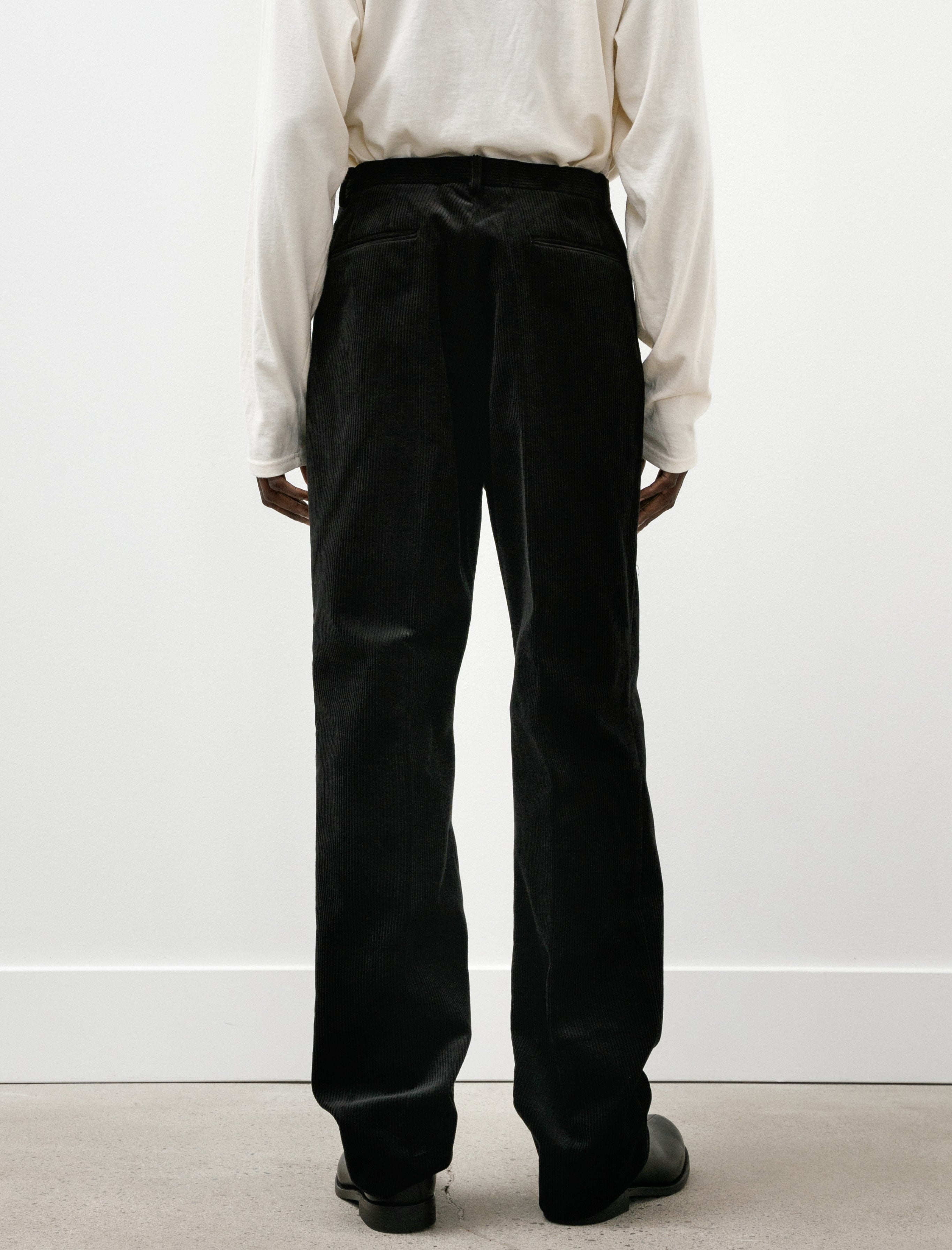 Neat High Density Corduroy Trousers Black