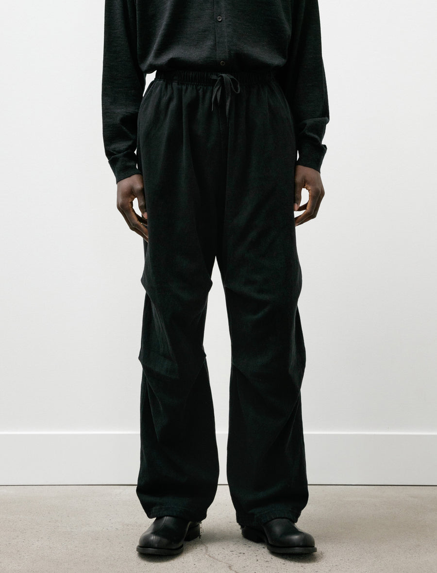 Cotton Jersey Knee-Tuck Pants Black - Image 4