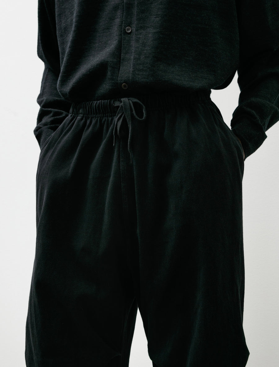 Cotton Jersey Knee-Tuck Pants Black - Image 7