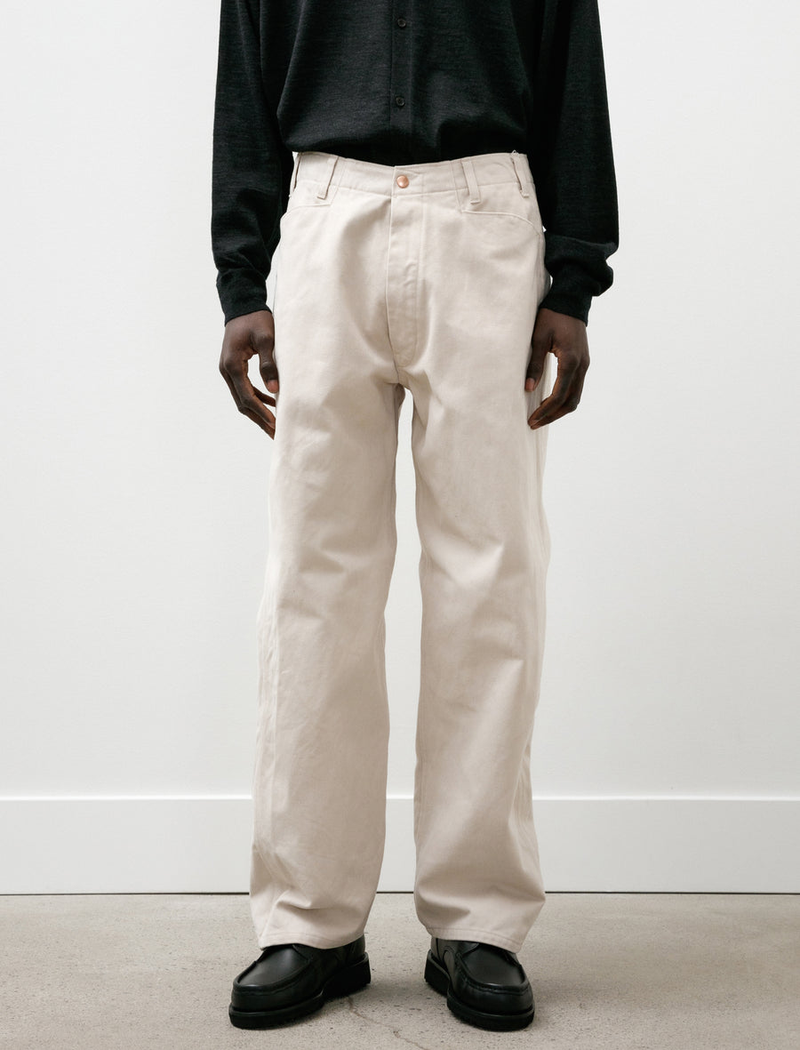 Cotton Twill Work Pants Ivory - Image 4