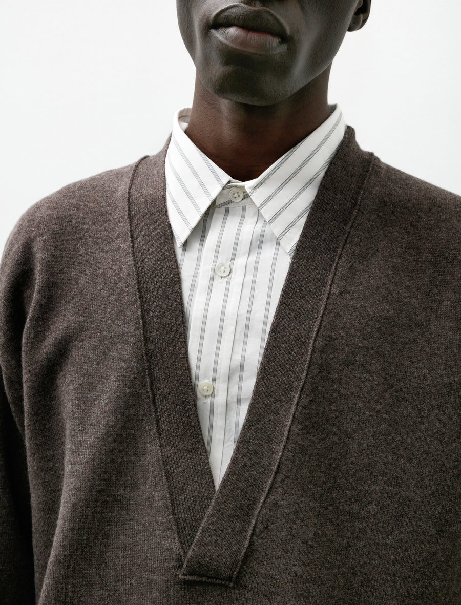 V-Neck Pullover Knit Brown - Image 4