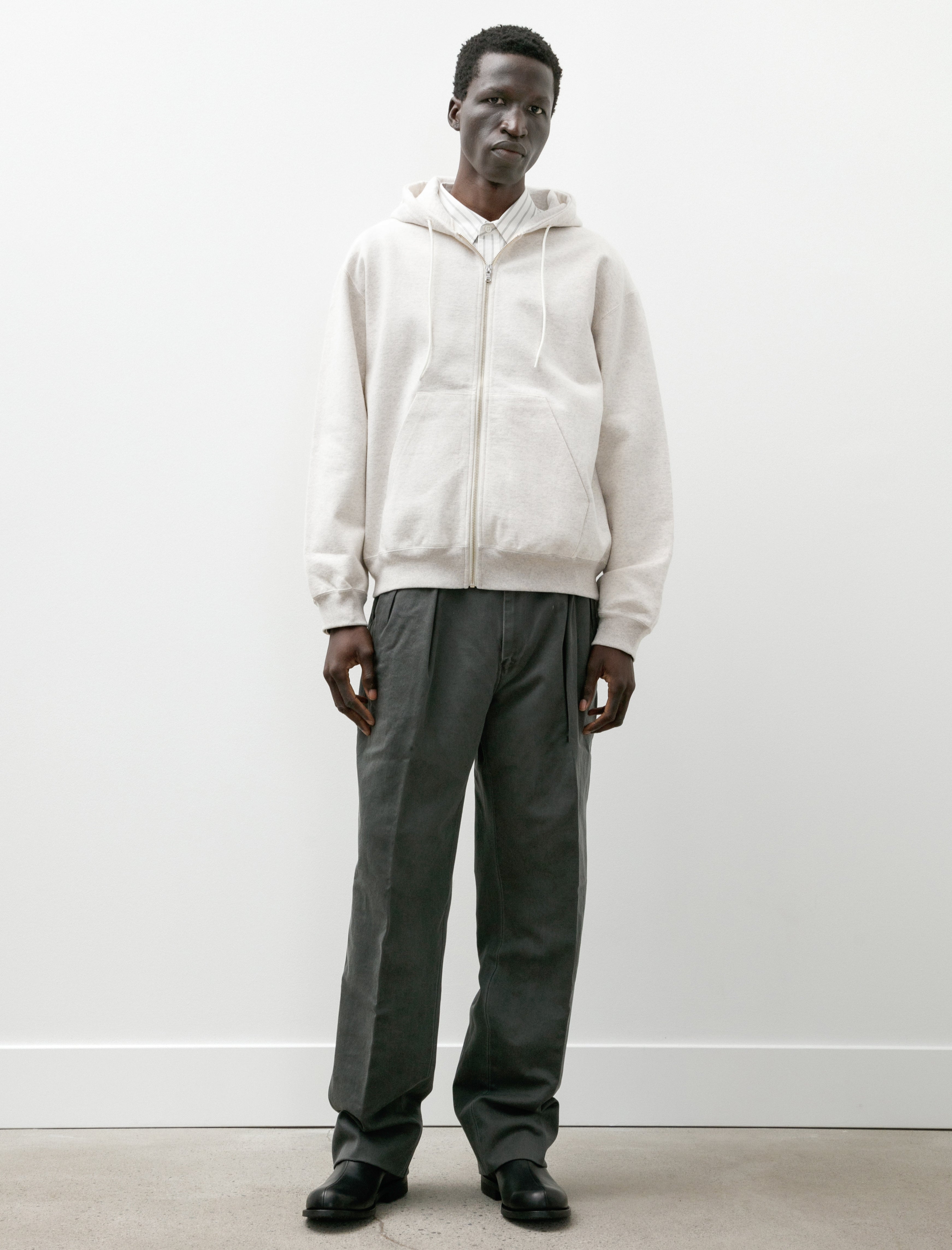 Ernie Palo Silk Terry Zip Hoodie Grey