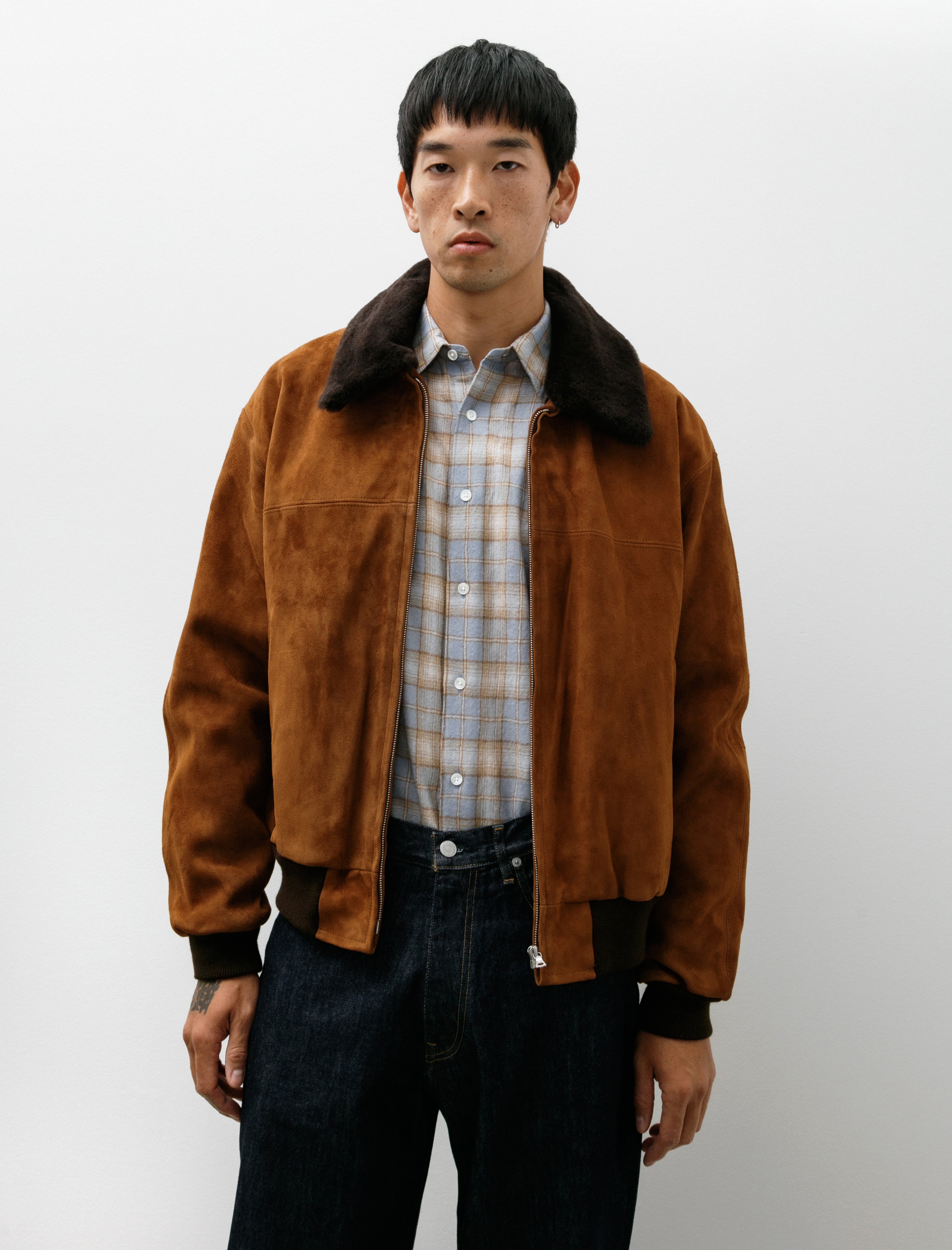 Auralee Goat Suede Zip Blouson