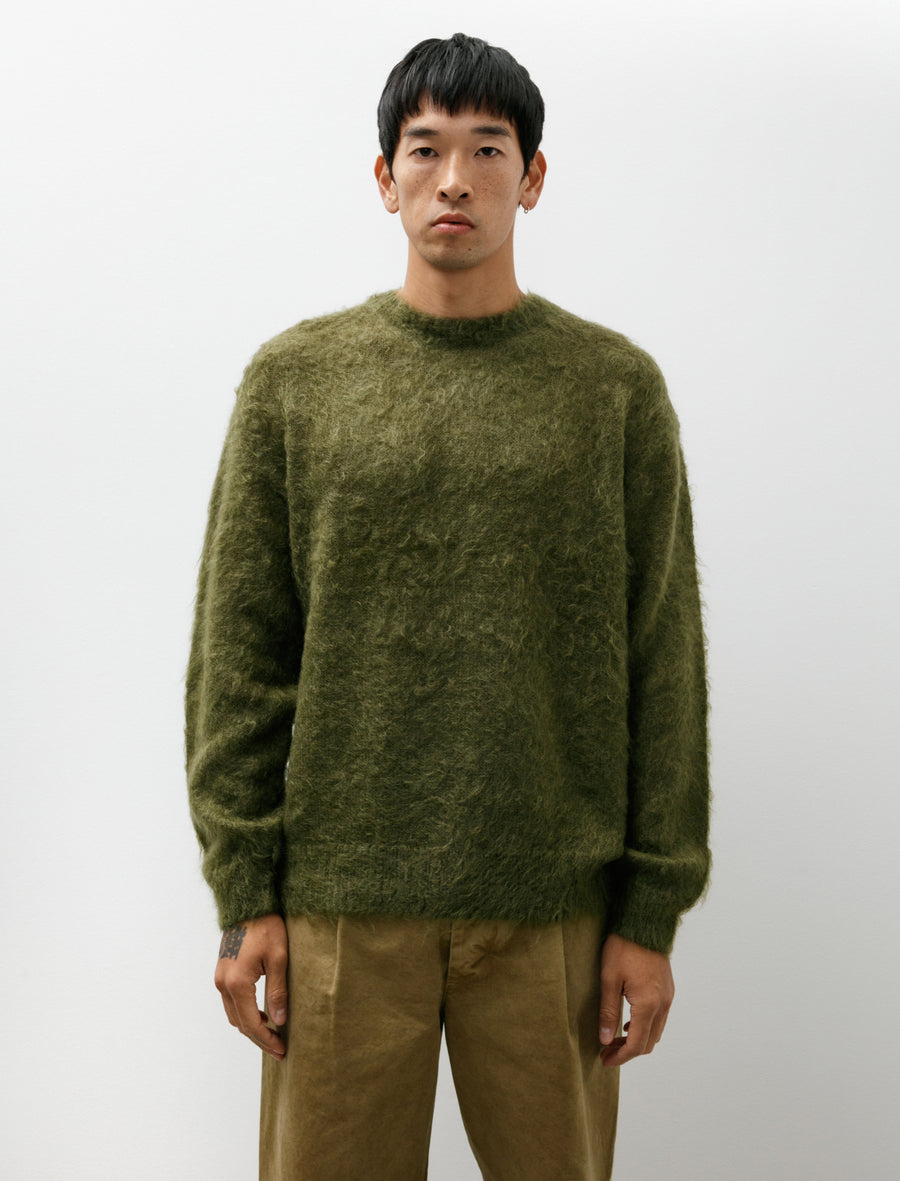 Brushed Super Kid Mohair P/O Olive - Image 1