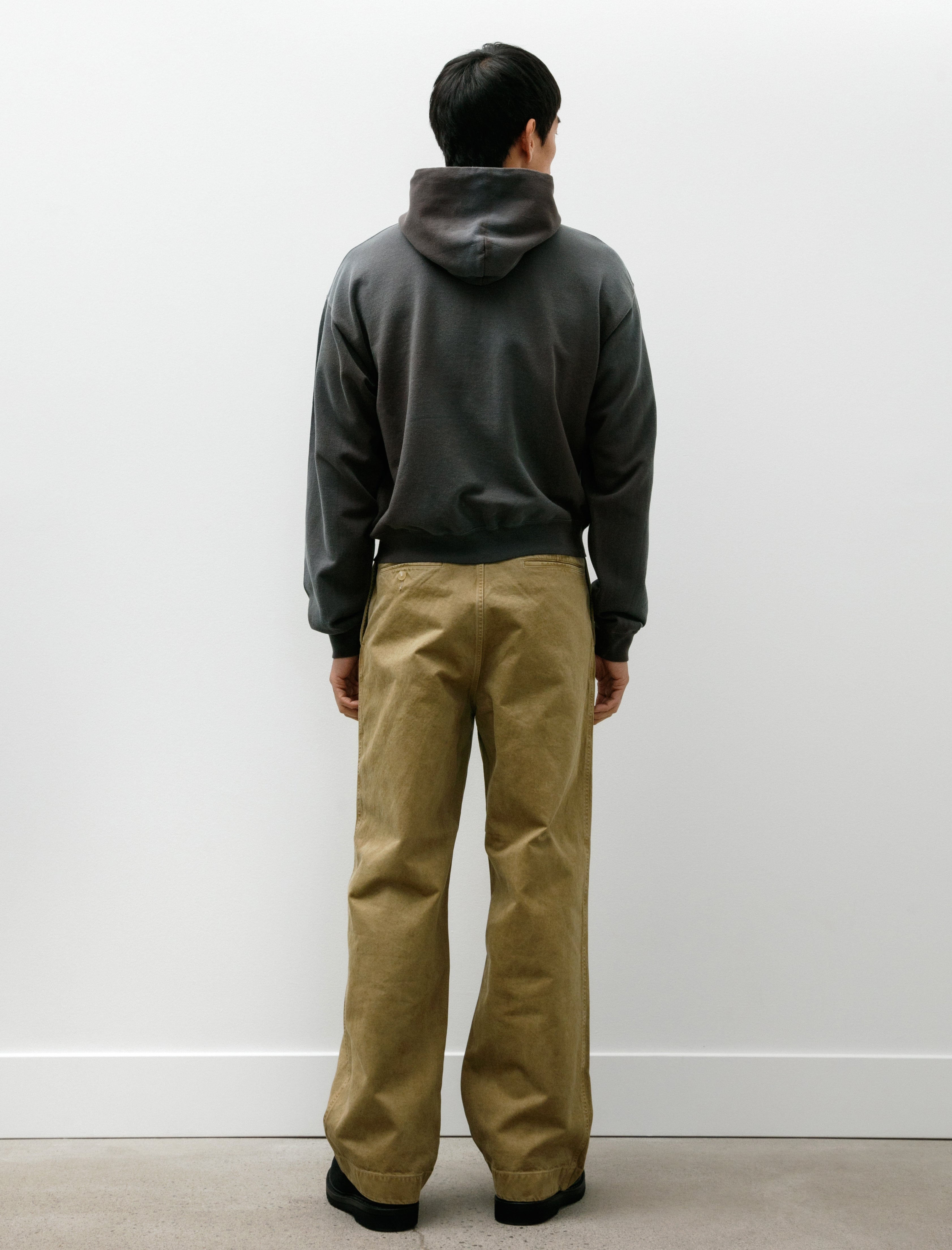 Auralee Product Dyed Finx Chino One-Tuck Pants Beige