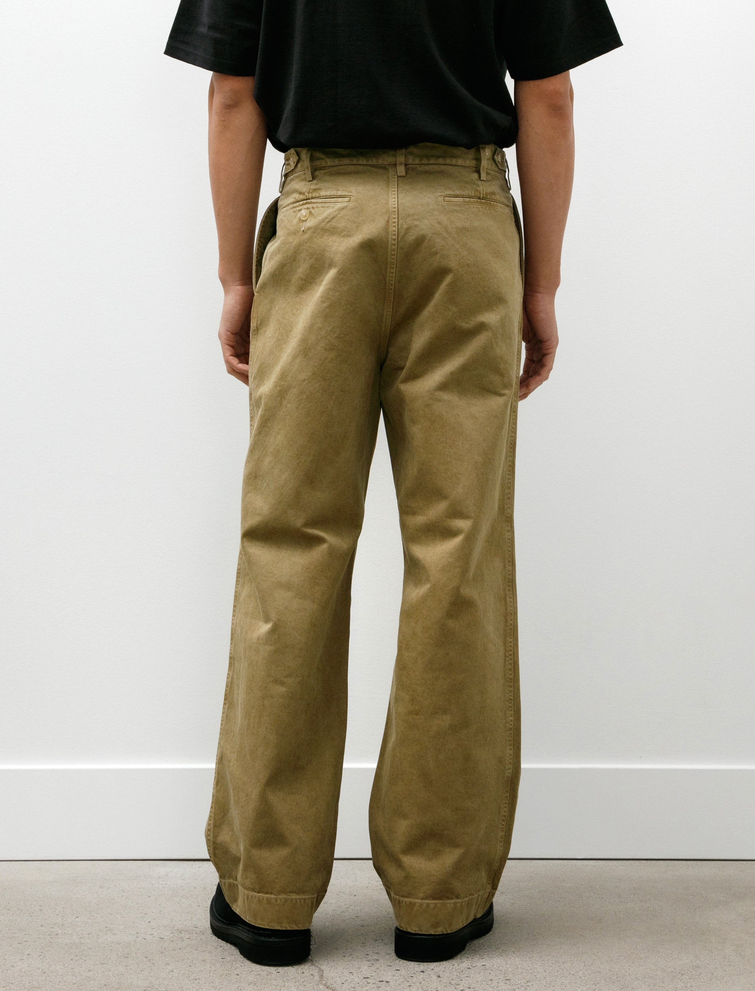 Auralee Product Dyed Finx Chino One-Tuck Pants Beige
