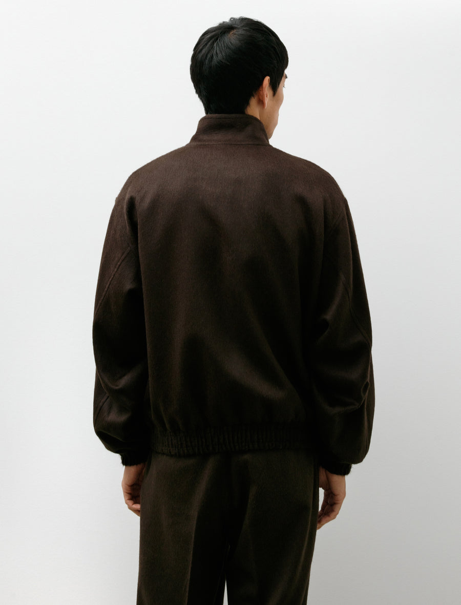 Baby Camel Flannel Zip Blouson Dark Brown - Image 2