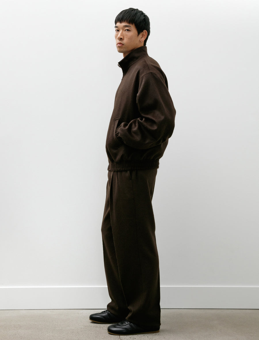 Baby Camel Flannel Zip Blouson Dark Brown - Image 8