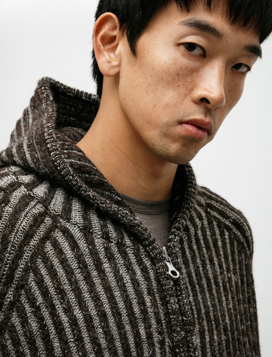 Level Hood Vanise Brown Strip Isels Wool - Image 4