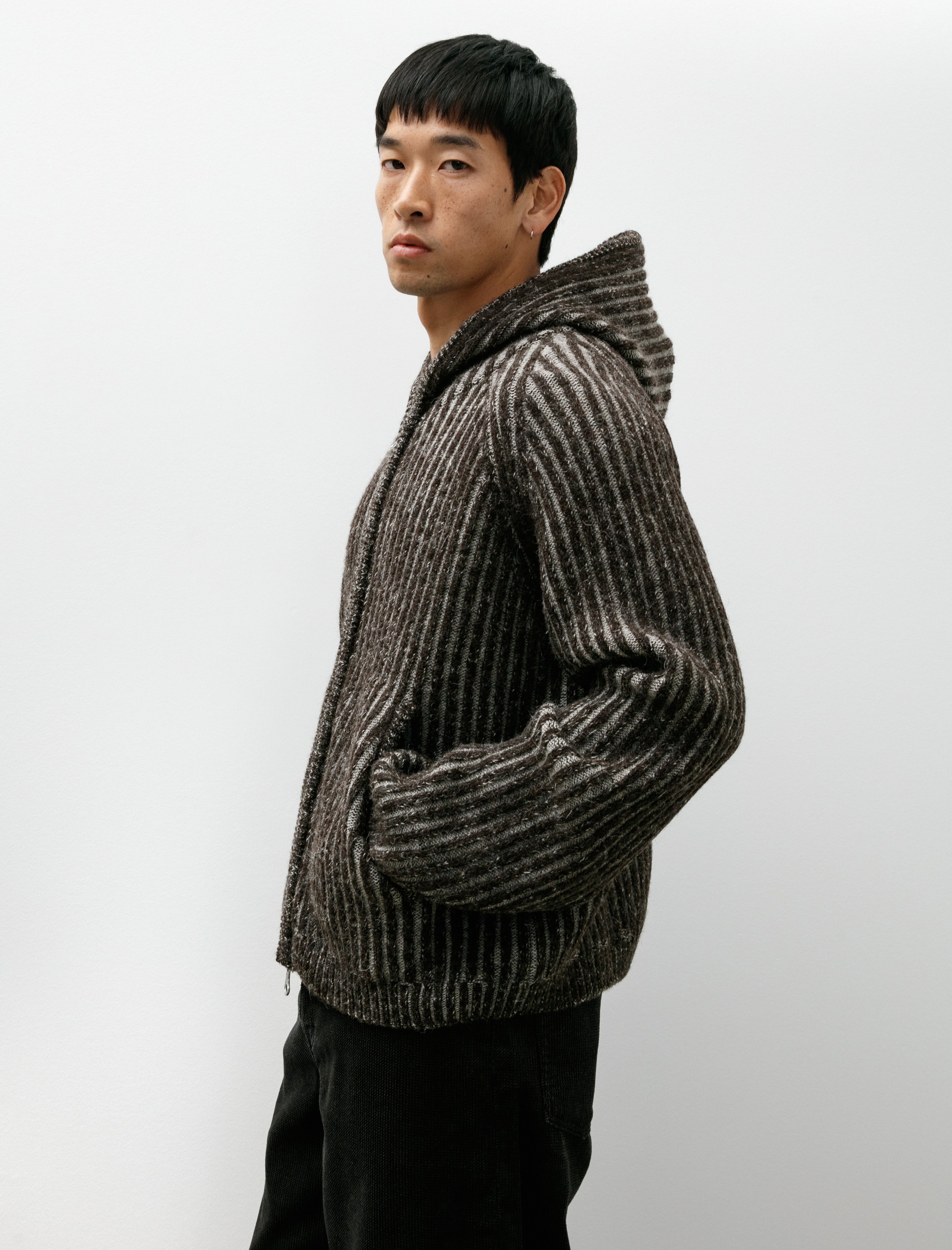 Our Legacy Level Hood Vanise Brown Strip Isels Wool