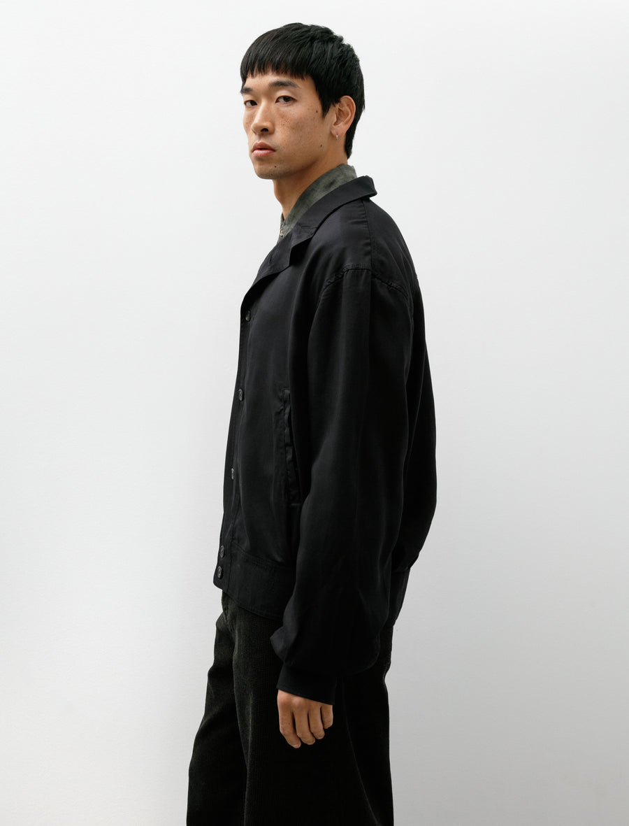 Mock Bomber Draping Black Lyocell - Image 3