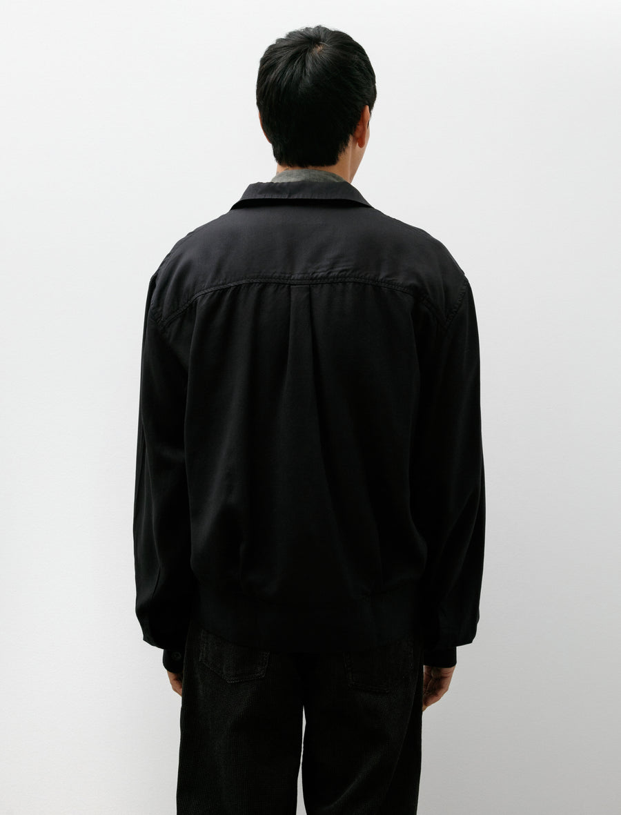 Mock Bomber Draping Black Lyocell - Image 2