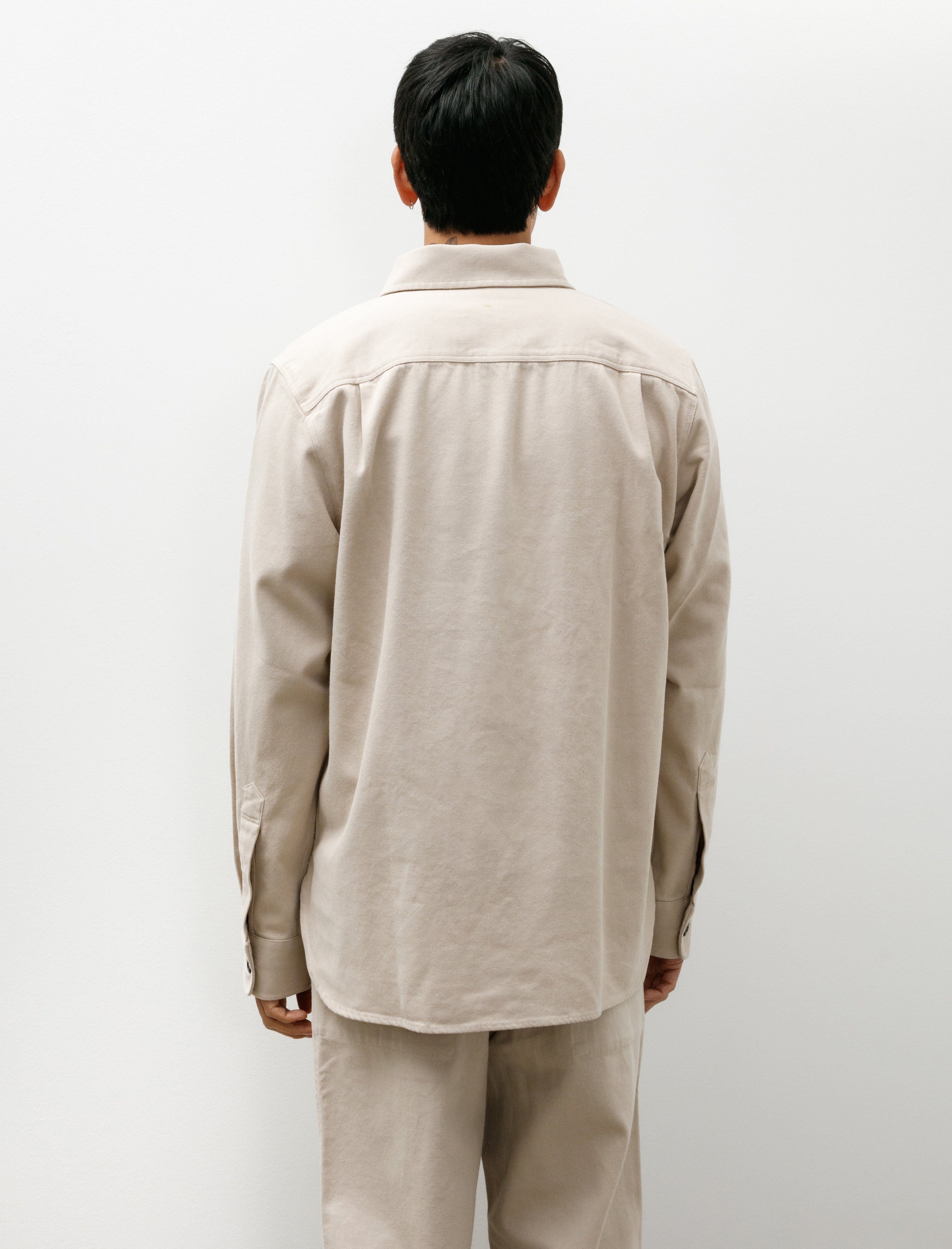 Margaret Howell MHL Overhead Shirt Cotton Wool Drill Bone