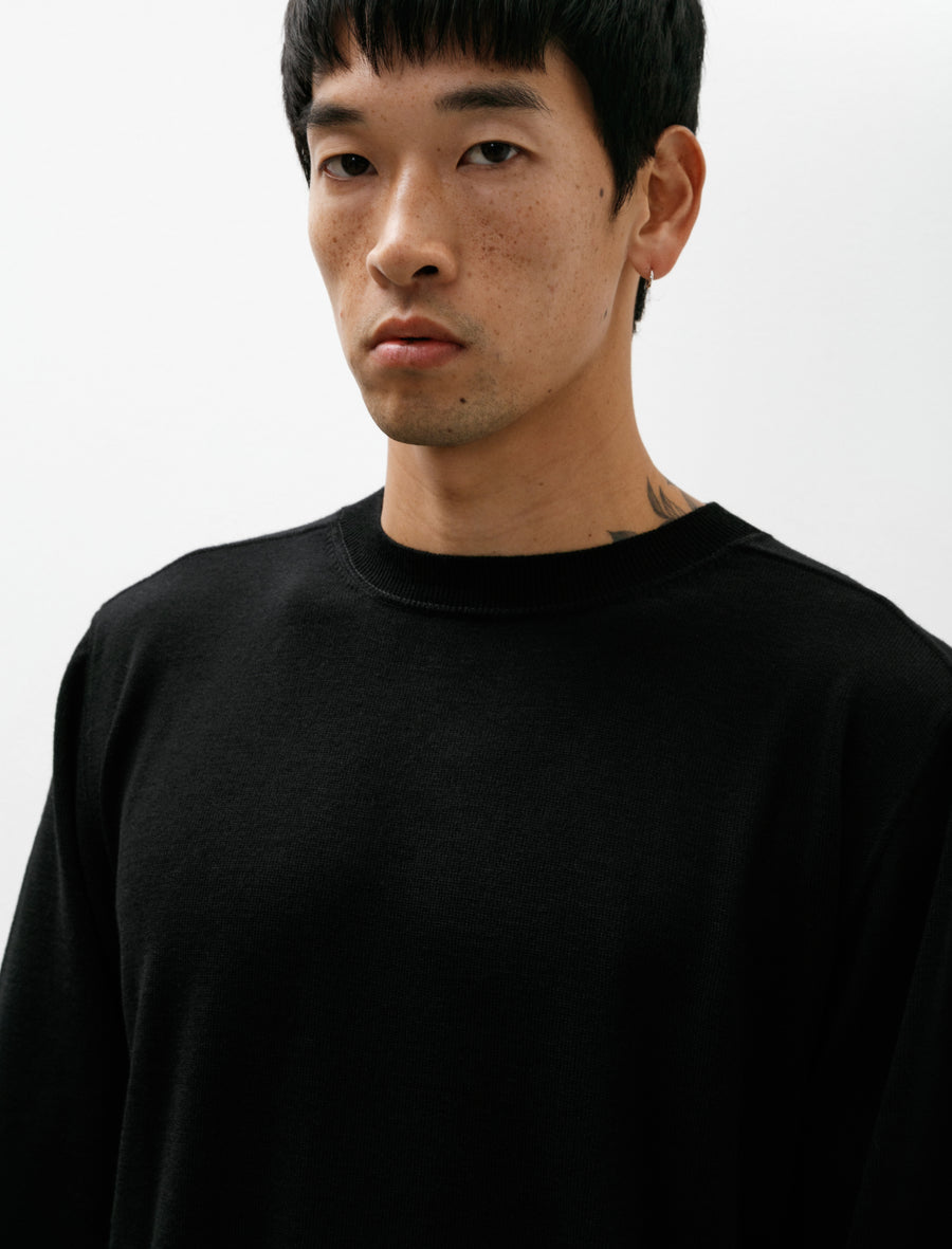 トップス MARGARET HOWELL FINE MERINO WOOL Margaret Howell MHL Tipped Thermal Fine Merino Wool Black