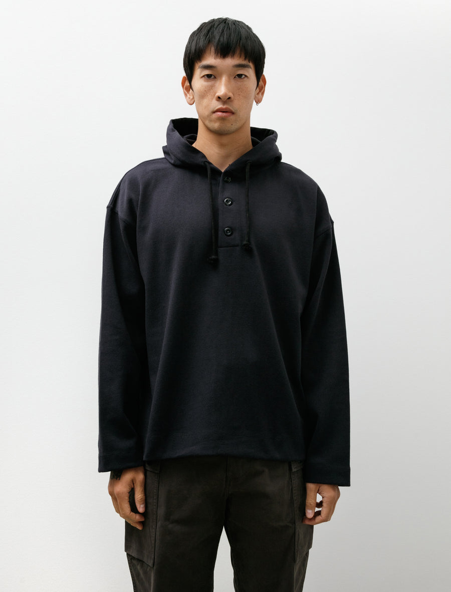 MHL Button Hoodie Open End Jersey Ink - Image 1