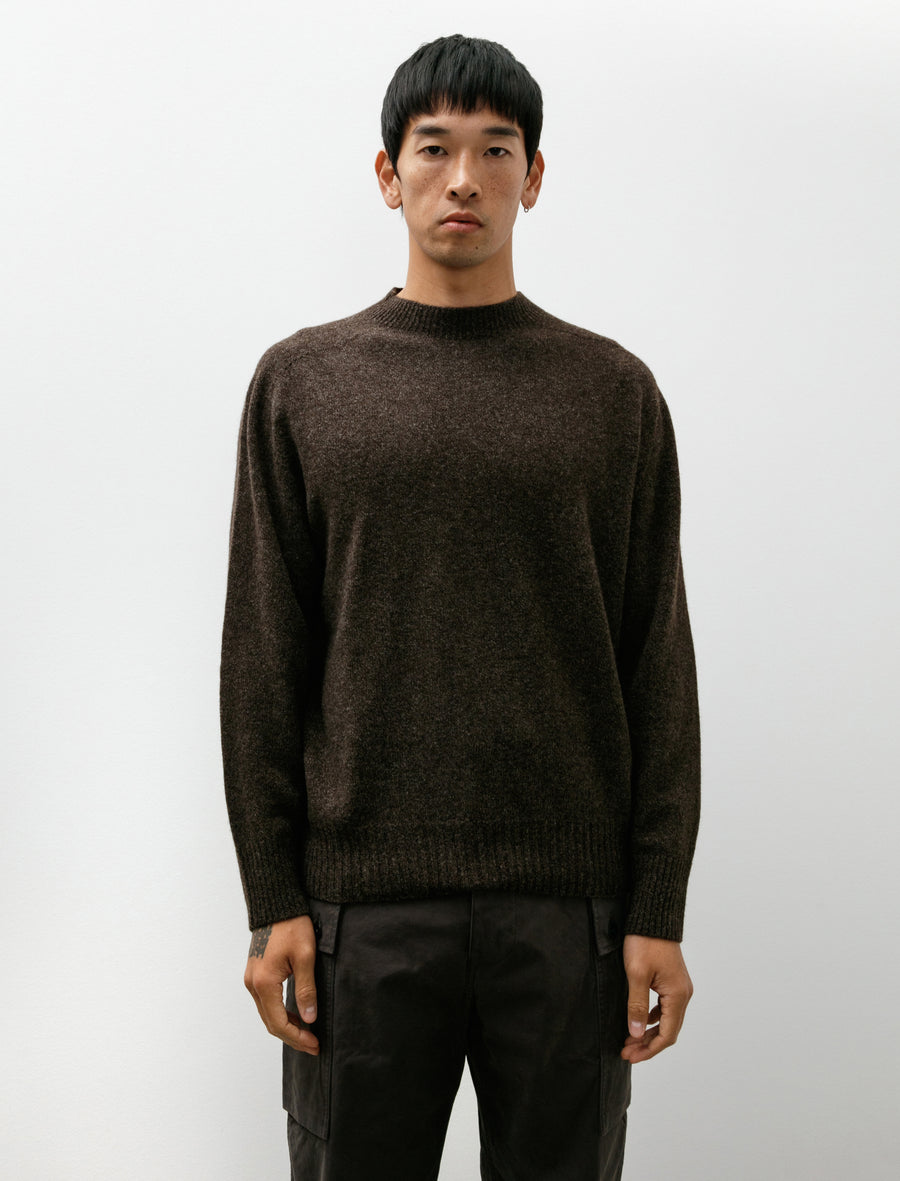 Seamless Crewneck Wool Cashmere Coffee Twist - Image 1