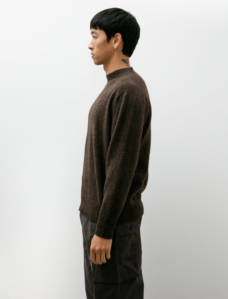 Seamless Crewneck Wool Cashmere Coffee Twist - Image 3