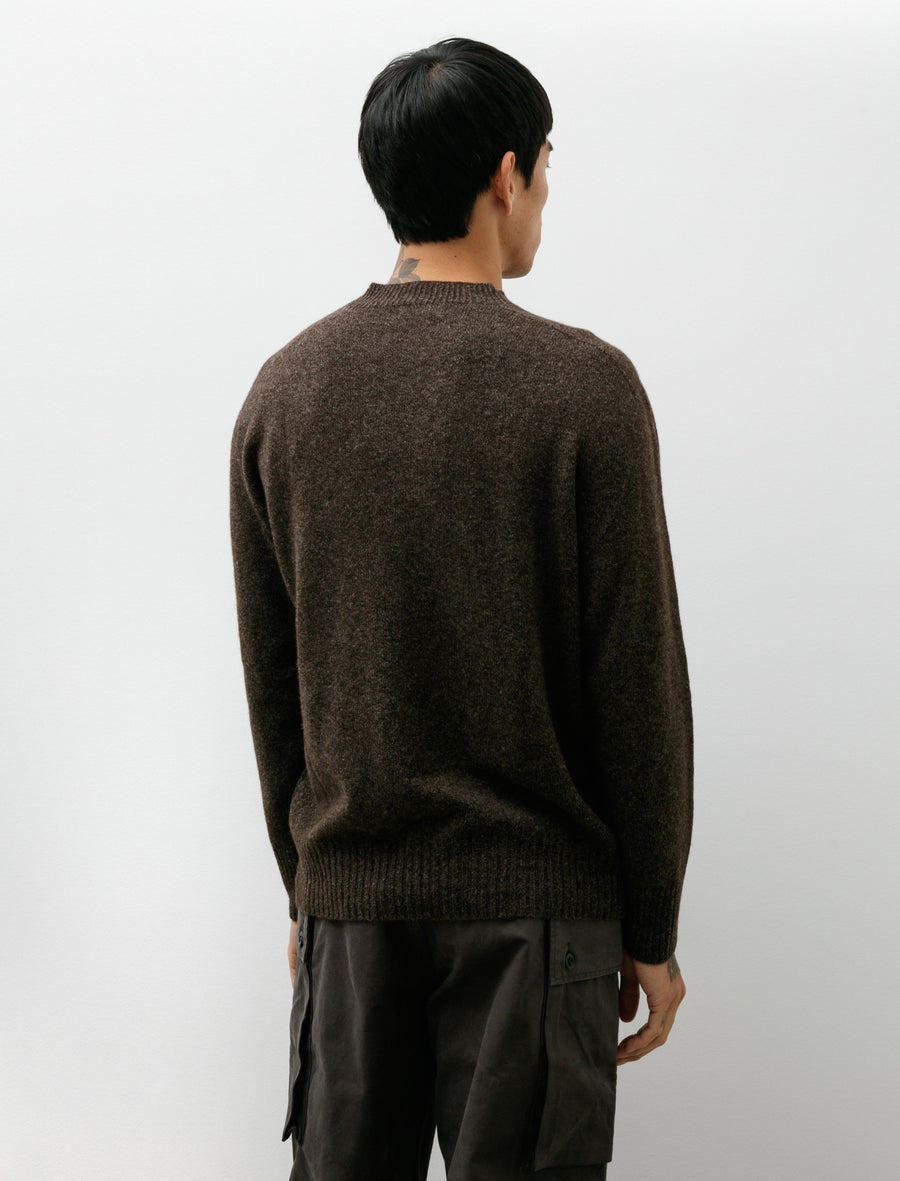 Seamless Crewneck Wool Cashmere Coffee Twist - Image 2