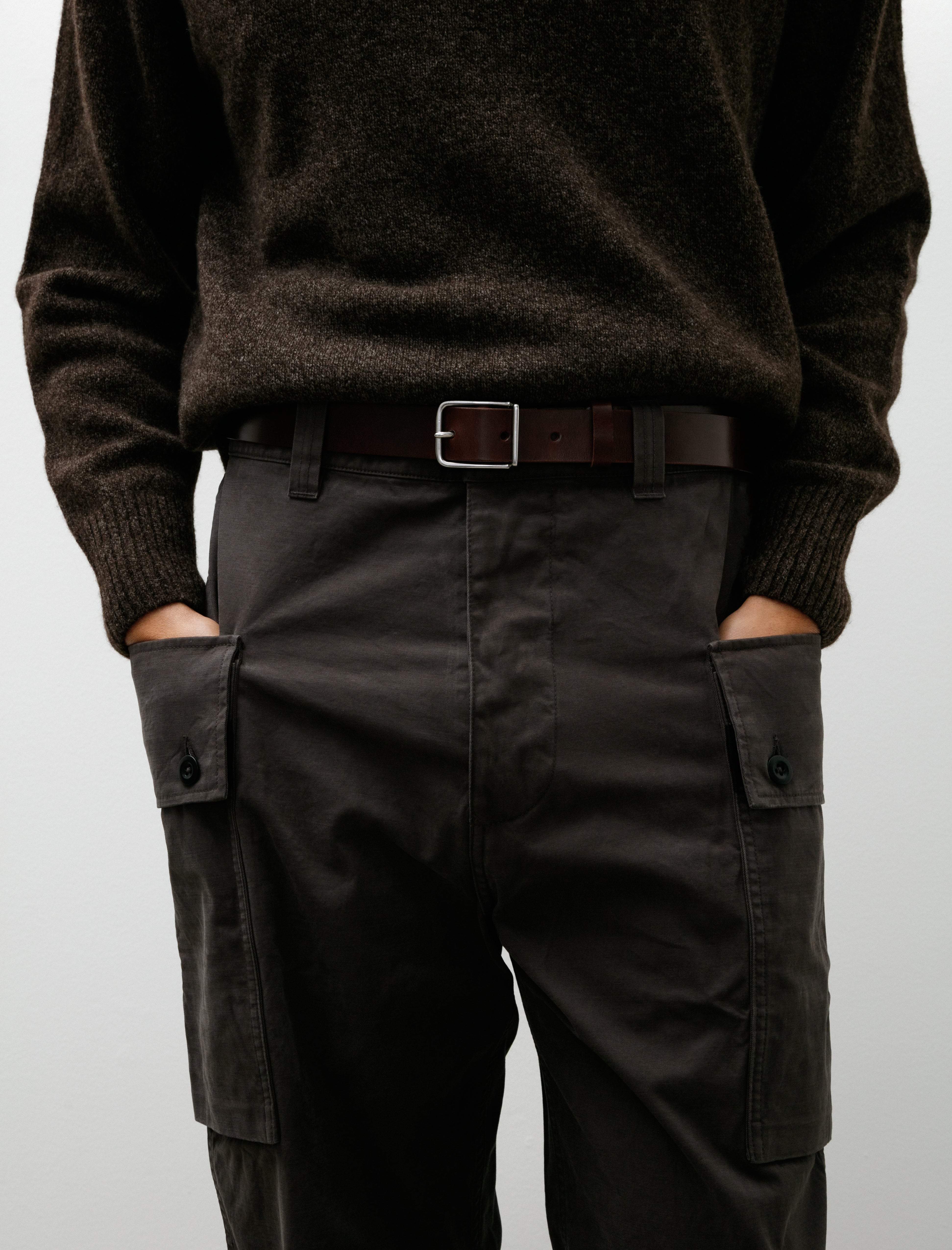 Margaret Howell MHL Keeper Buckle Belt Leather Dark Brown