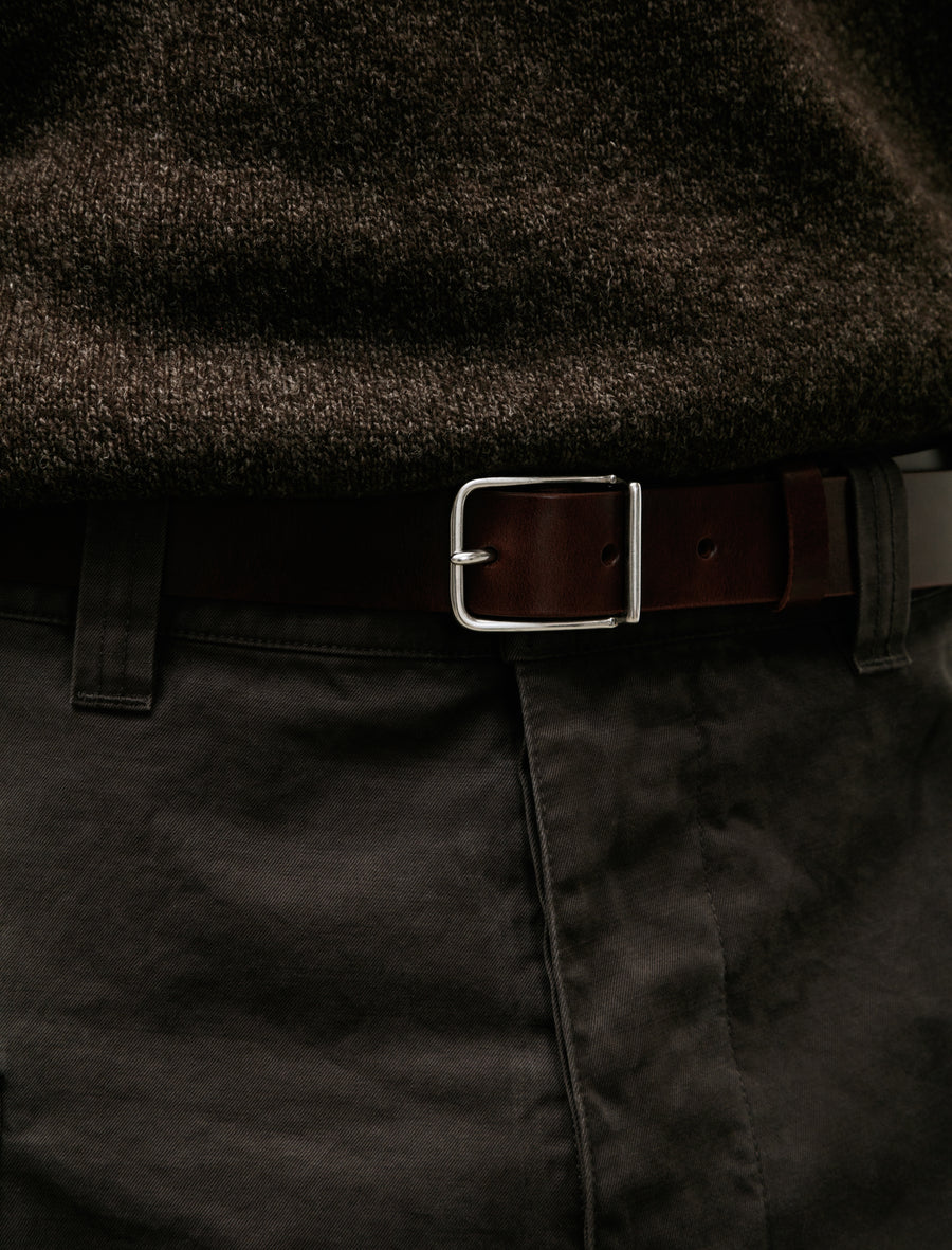 MHL Keeper Buckle Belt Leather Dark Brown - Image 3
