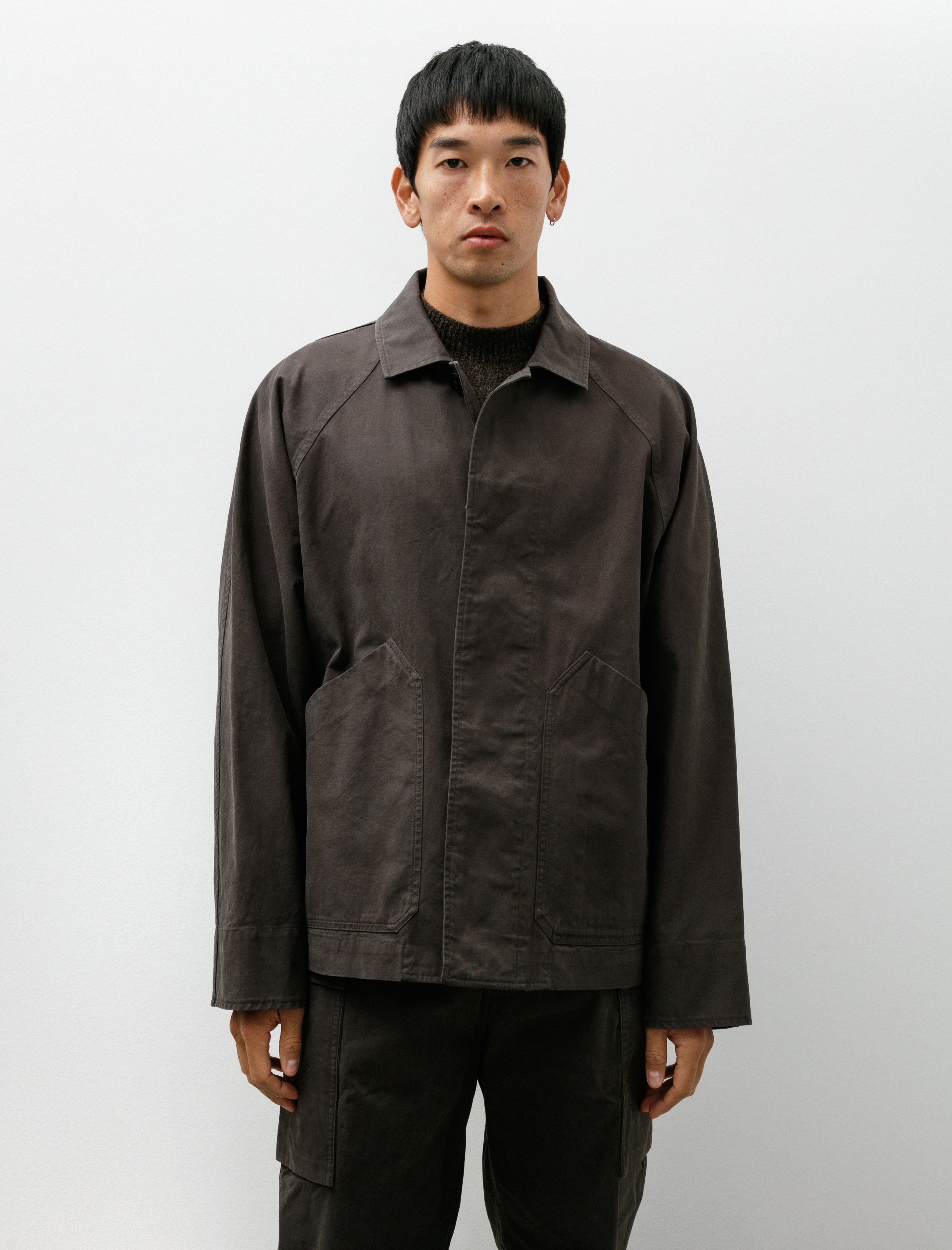Margaret Howell MHL Raglan Jacket Cotton Drill Ebony