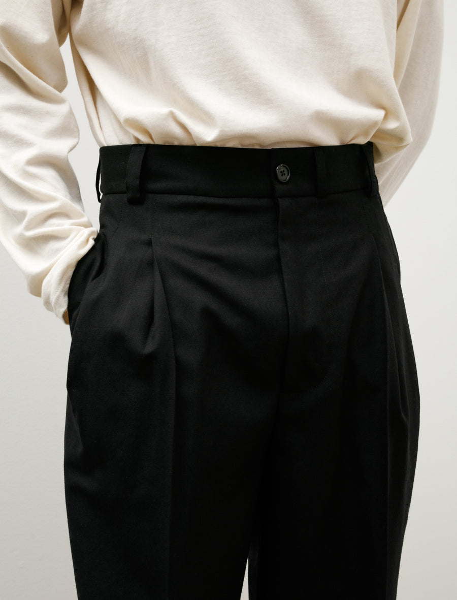 Stitch Pleat Trousers Dry Wool Black - Image 7