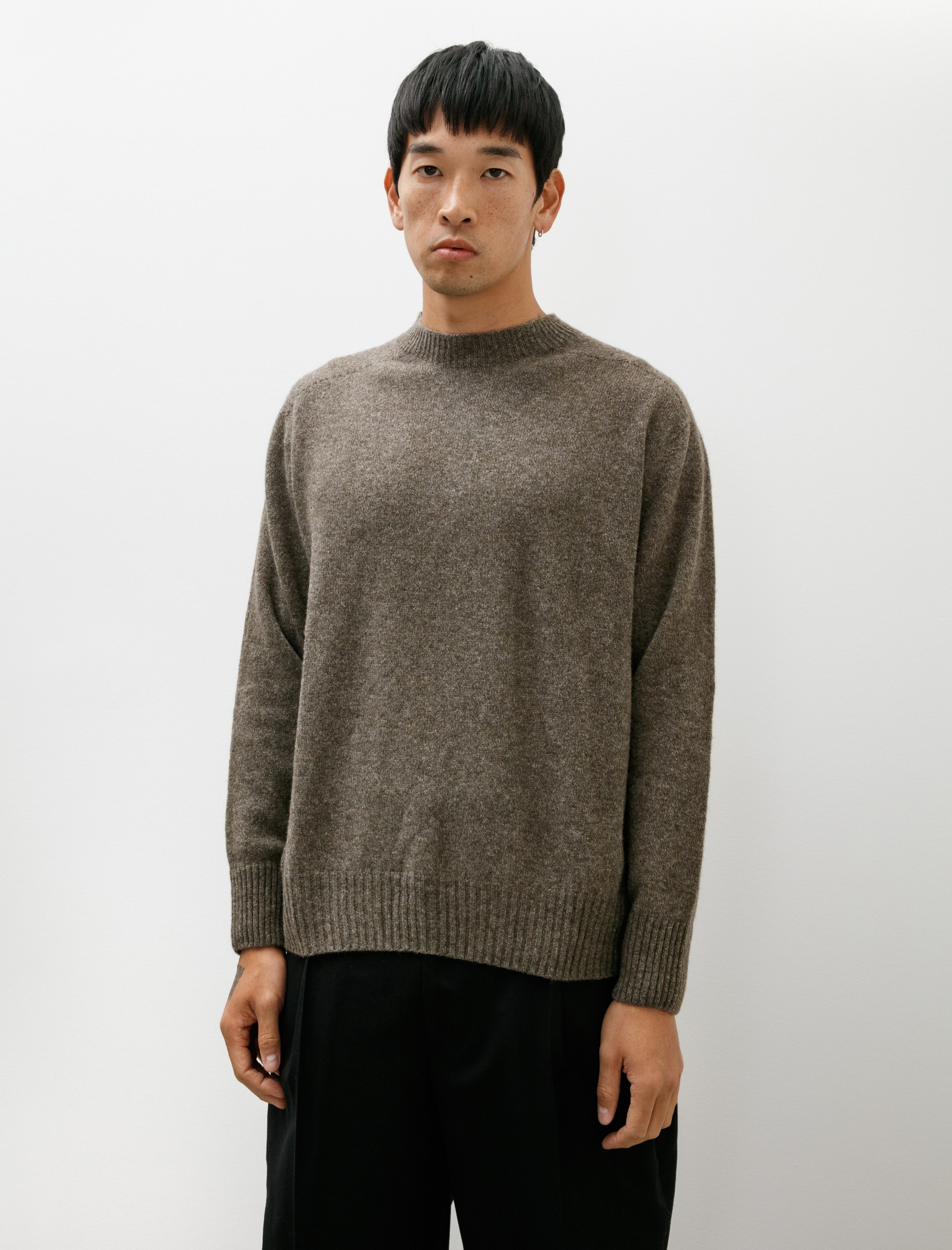 Margaret Howell Seamless Crewneck Wool Cashmere Natural Twist