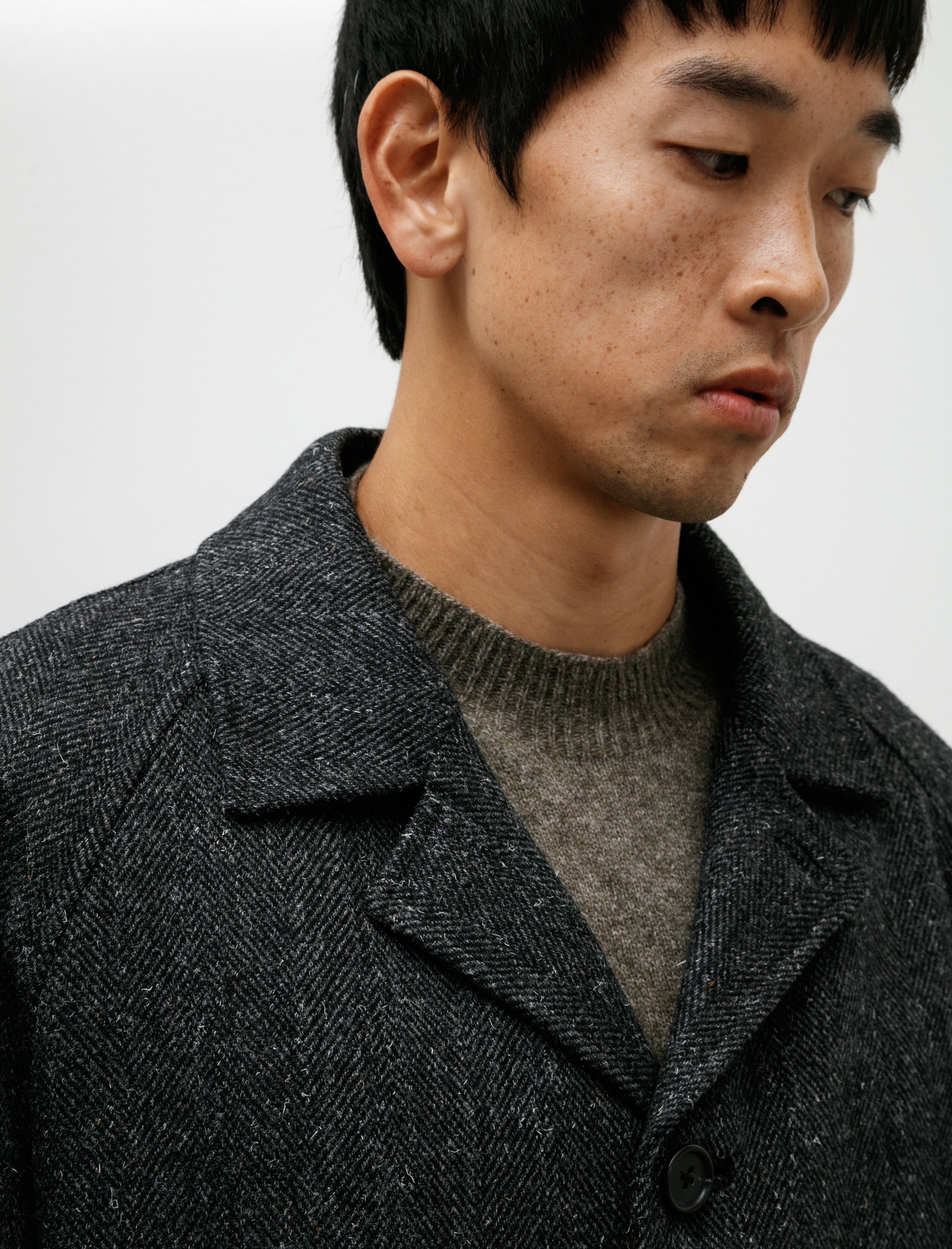 Margaret Howell Raglan Blazer Dry Herringbone Charcoal