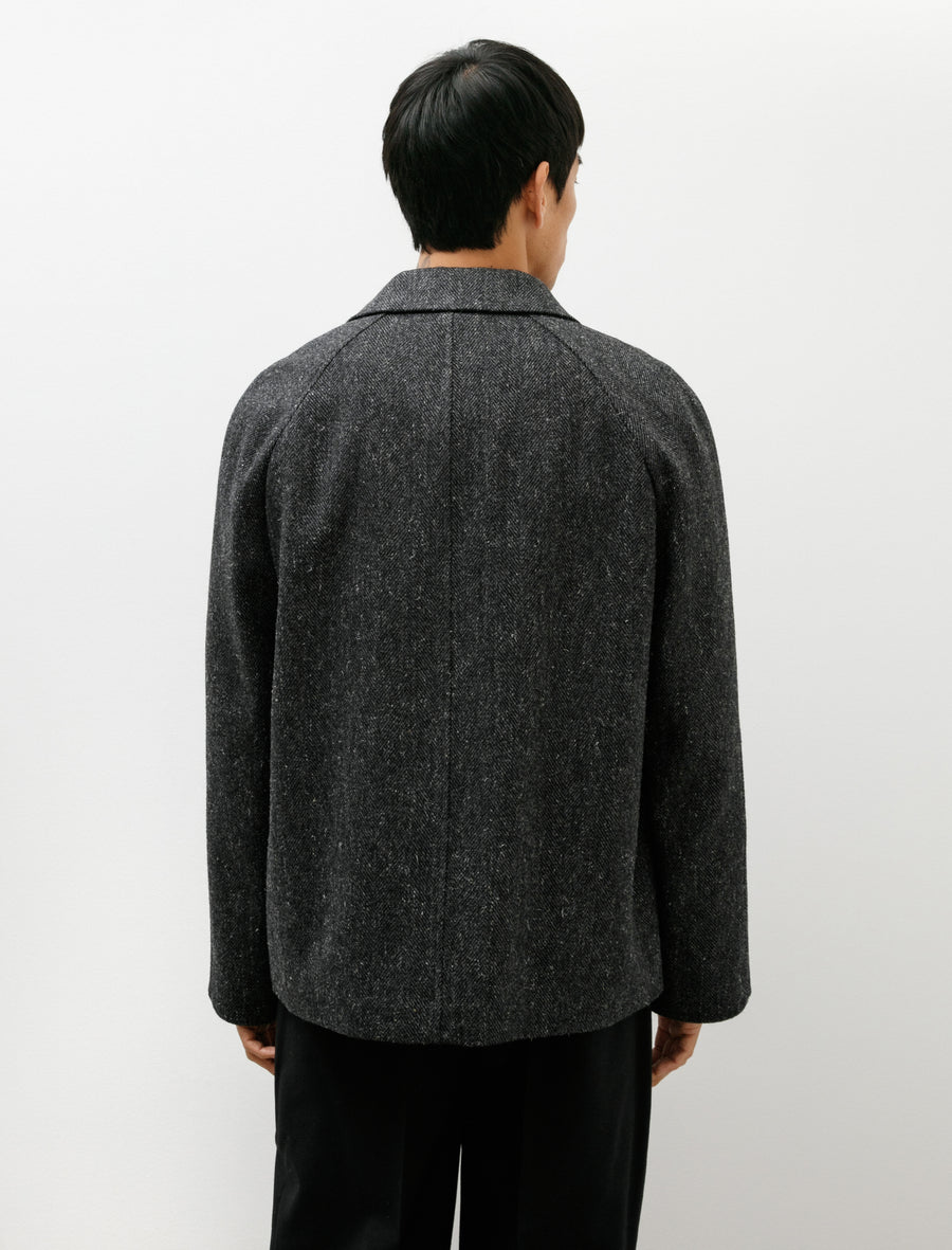Raglan Blazer Dry Herringbone Charcoal - Image 4