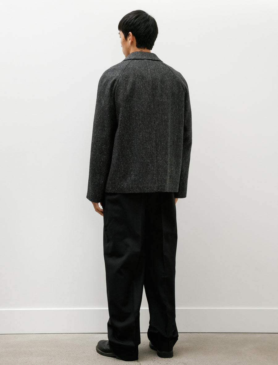 Stitch Pleat Trousers Dry Wool Black - Image 2