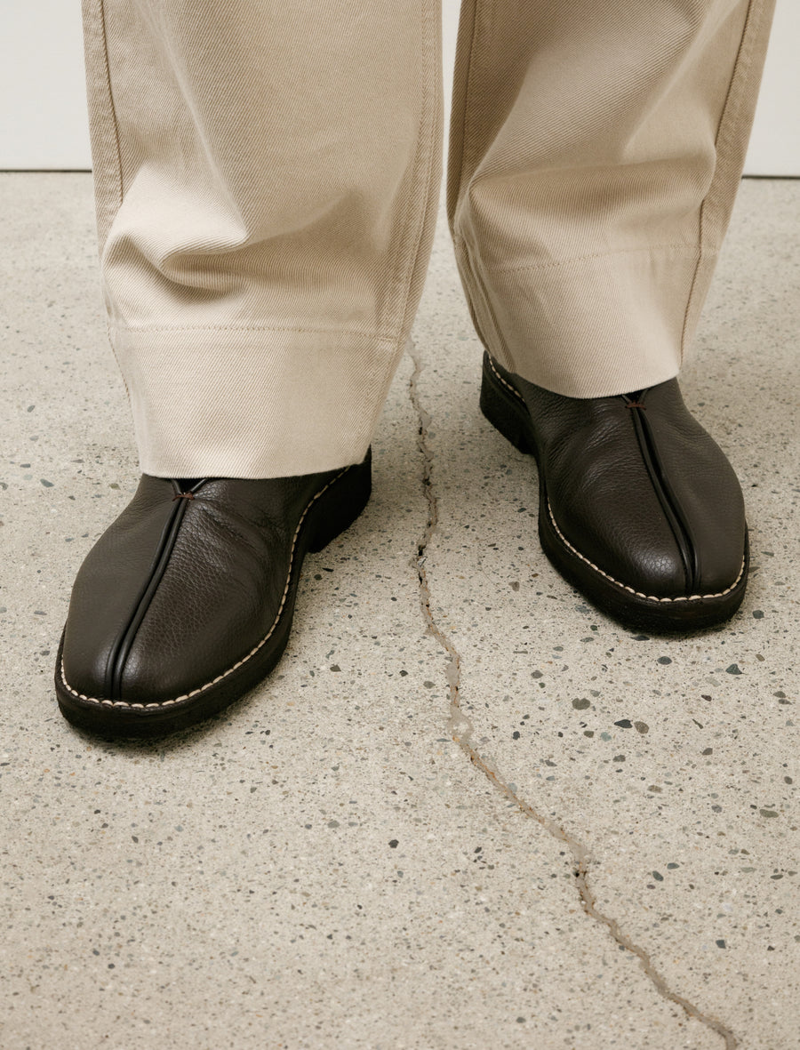 Piped Crepe Slippers Dark Brown - Image 5