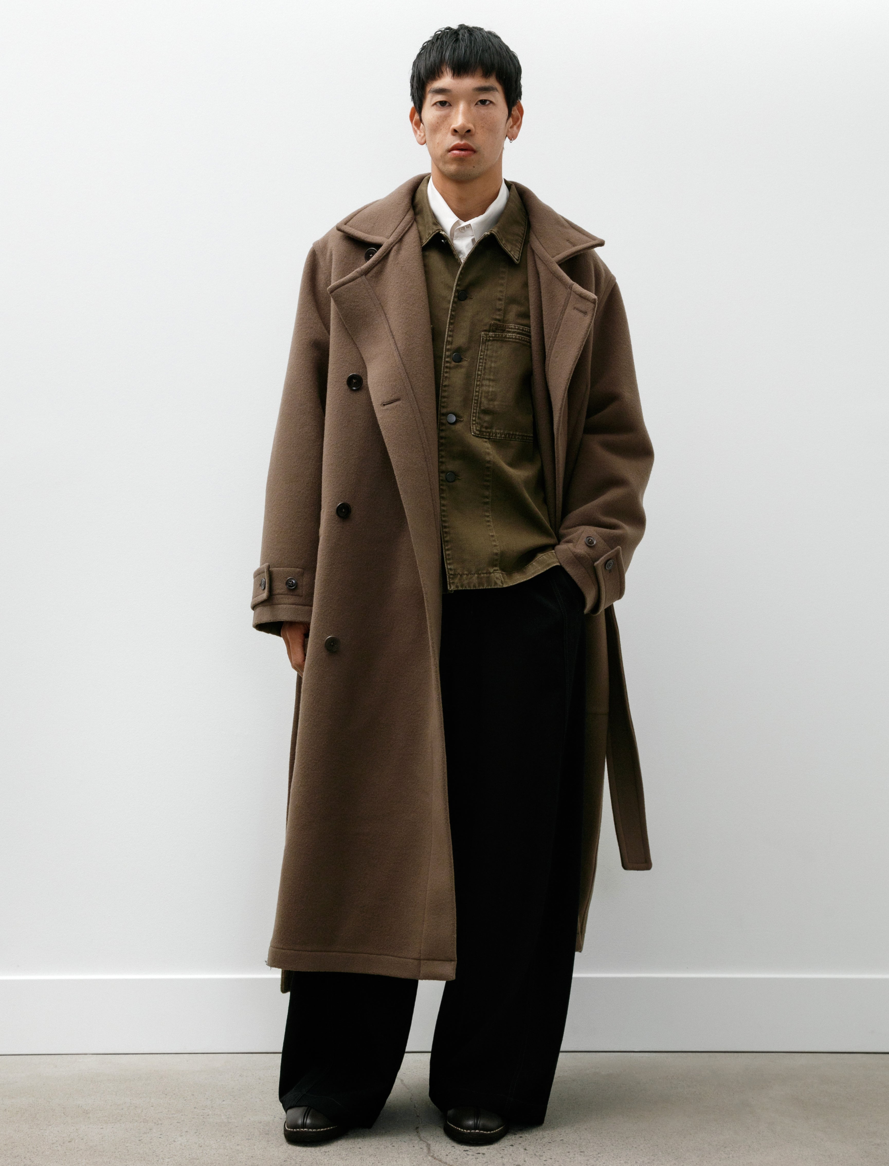 Lemaire Wrap Coat Dark Squirrel