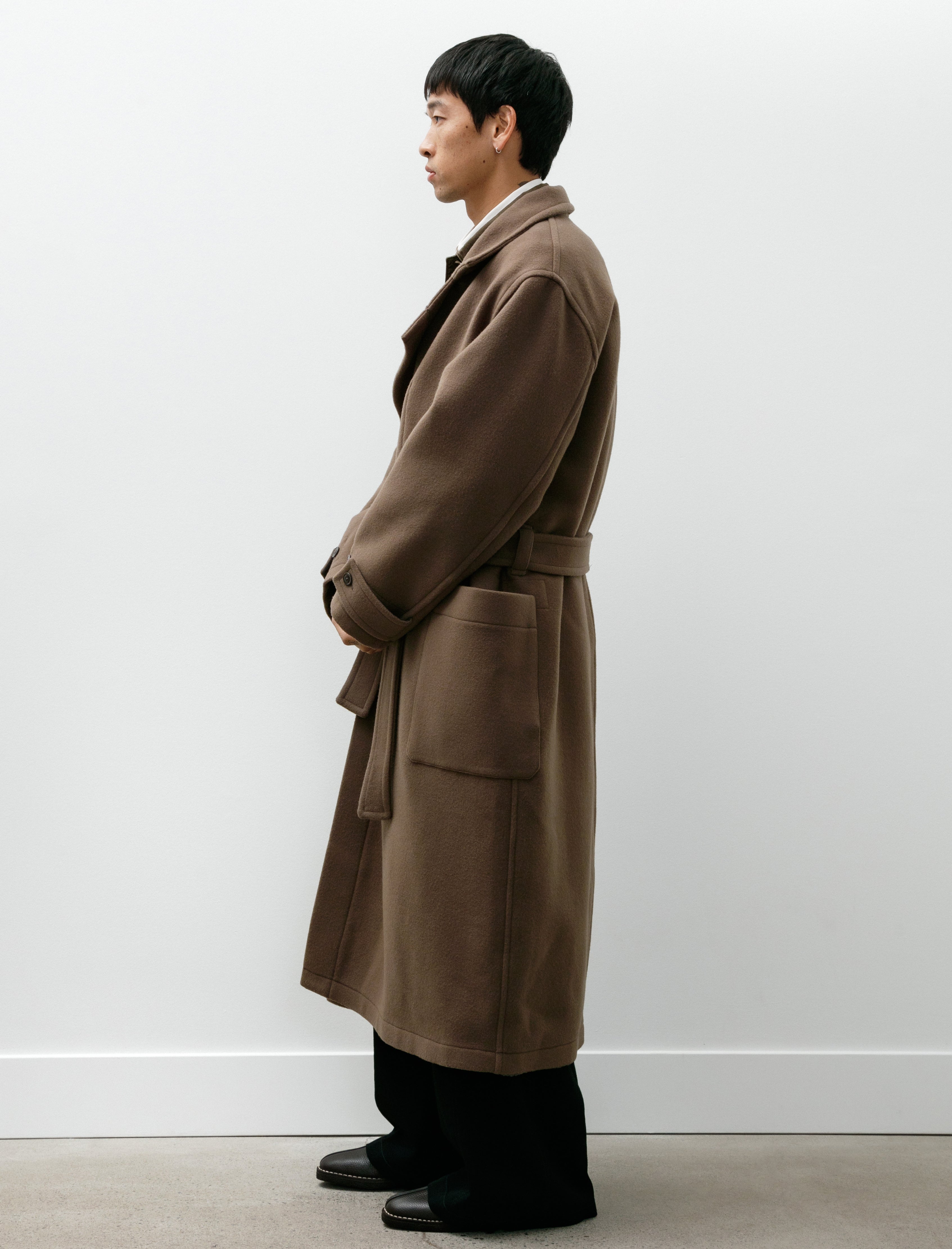 Lemaire Wrap Coat Dark Squirrel