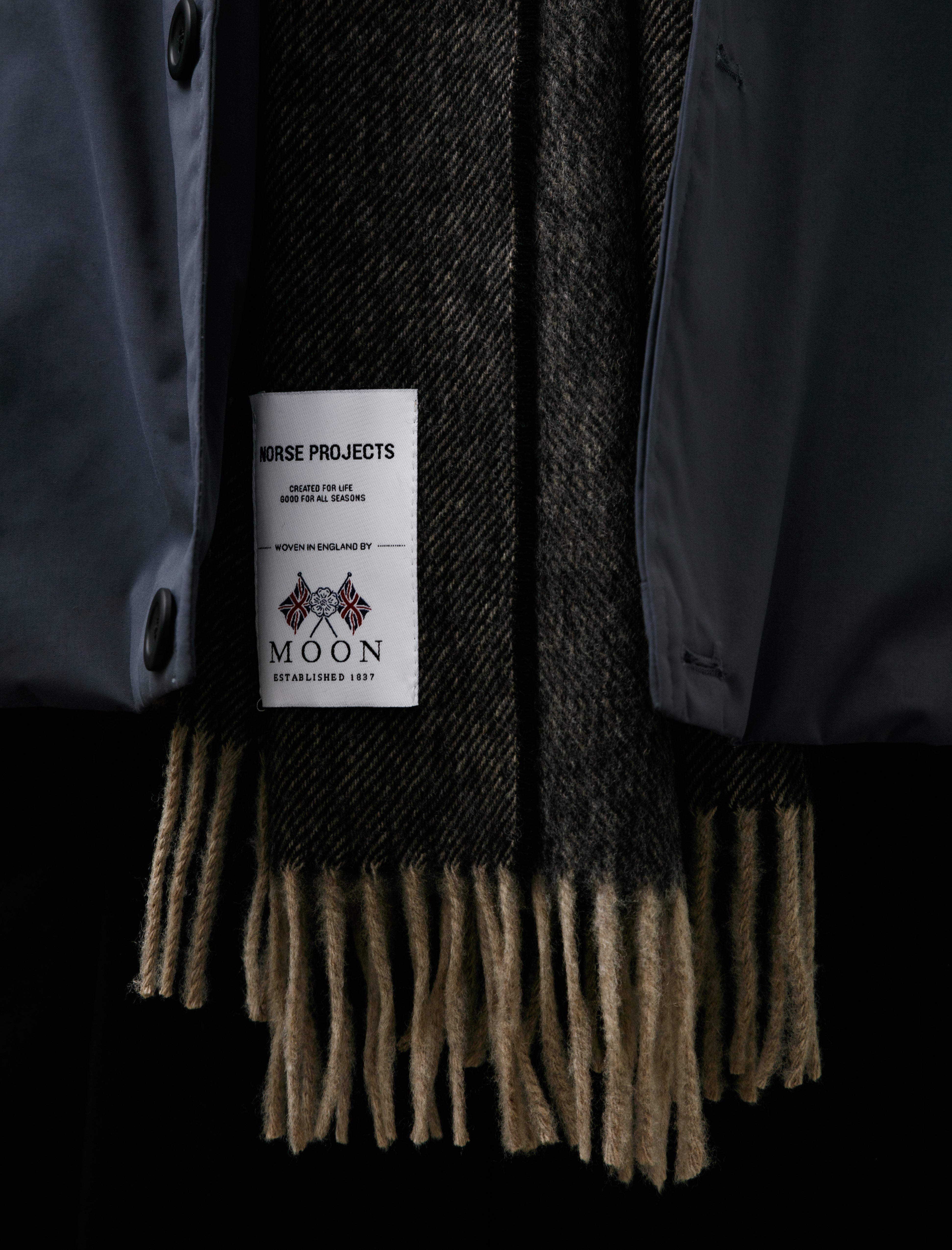 Norse Projects Norse Moon Merino Lambswool Scarf Seal Brown