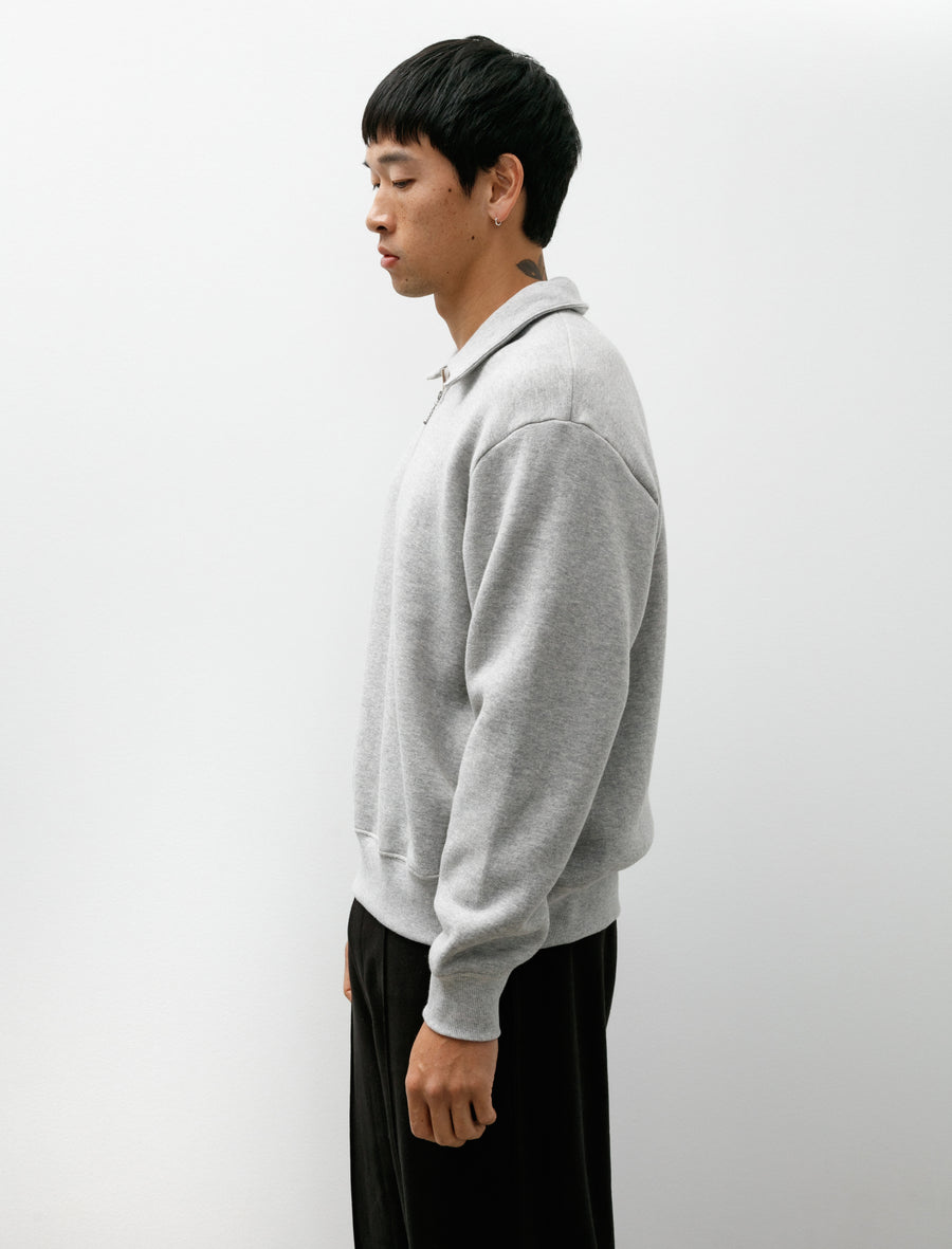 Cotton Wool Quarter Zip Sweatshirt Heather Grey - Image 3