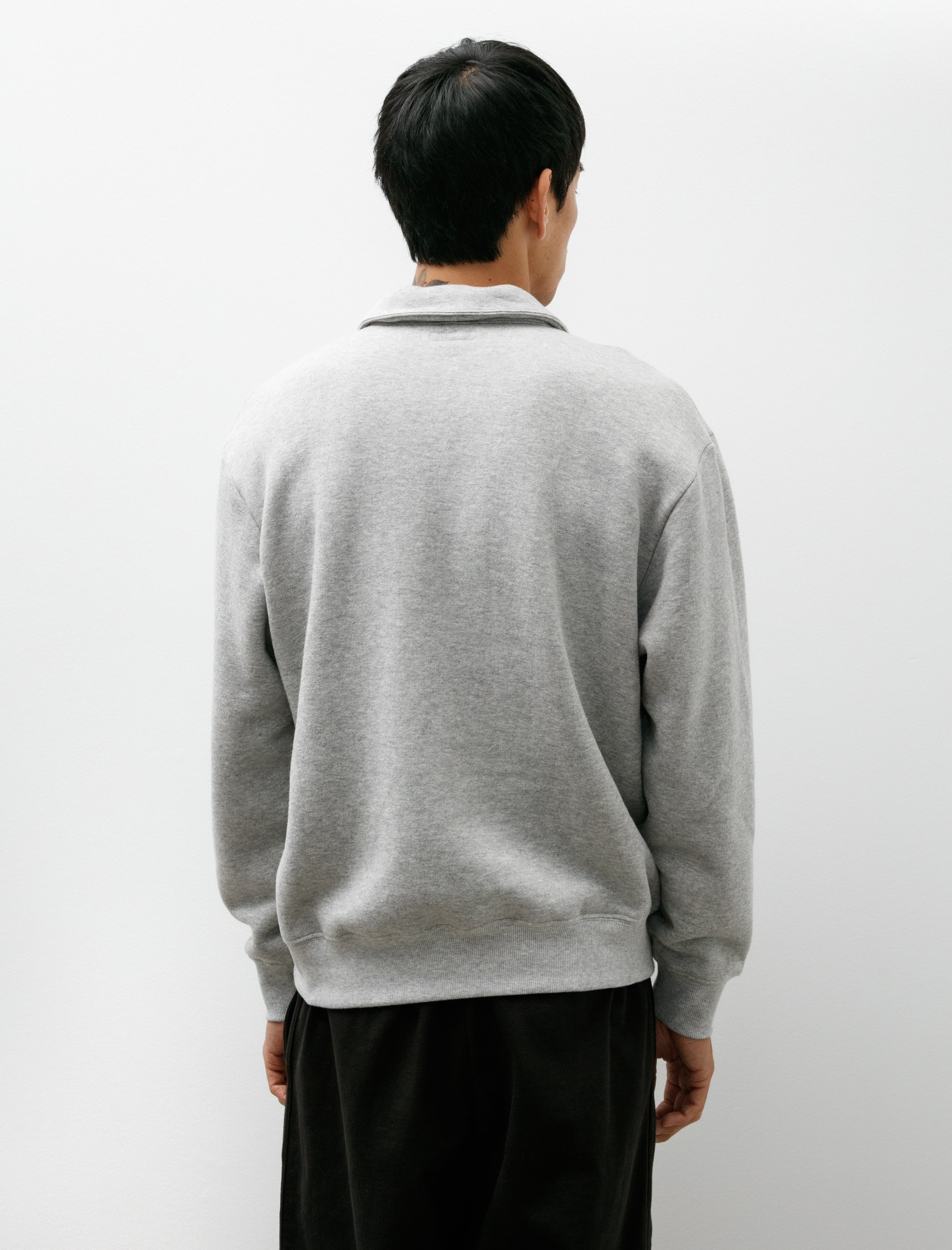 Lady White Co. Cotton Wool Quarter Zip Sweatshirt Heather Grey