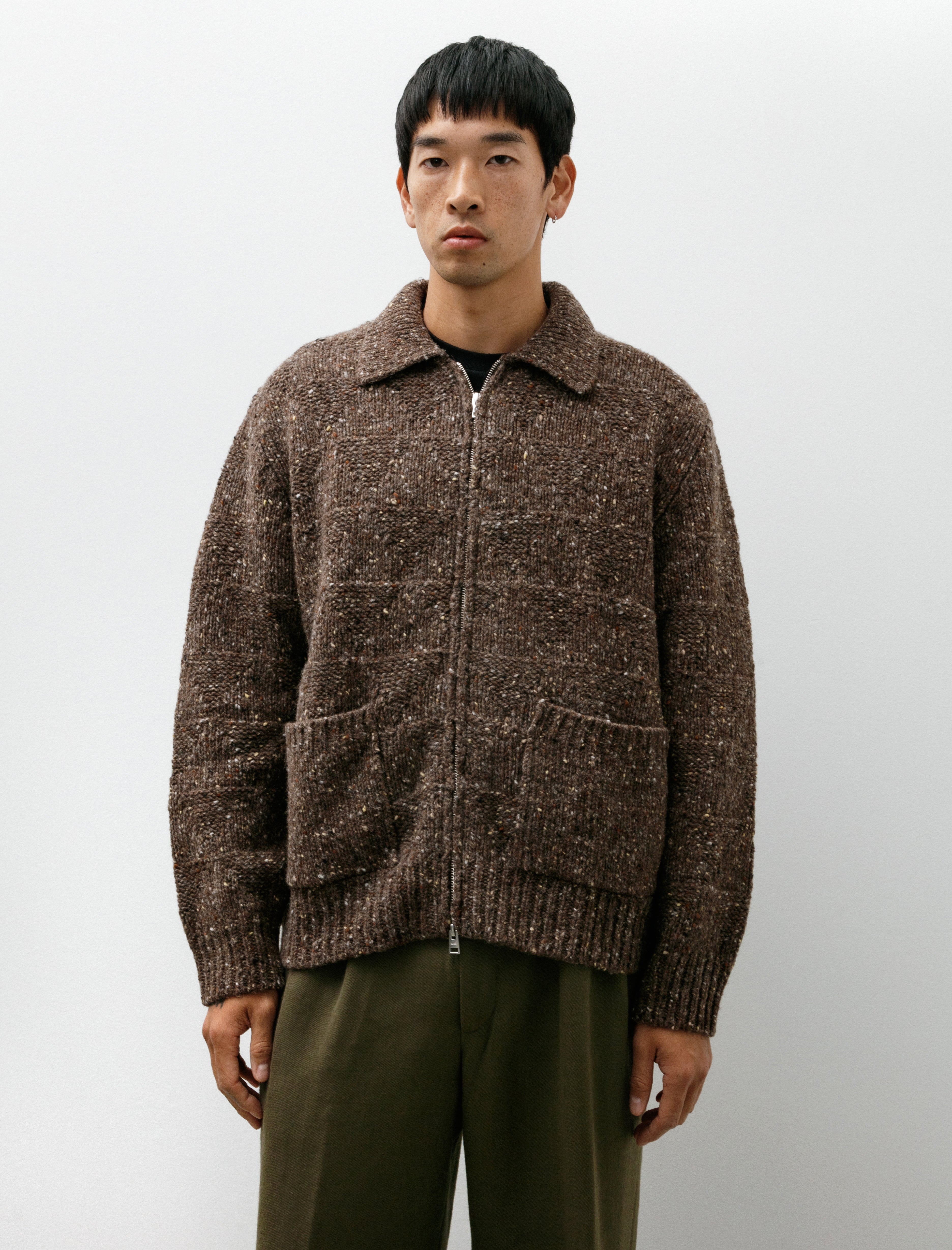 Norse Projects Erik Donegal Diamond Jacket Seal Brown